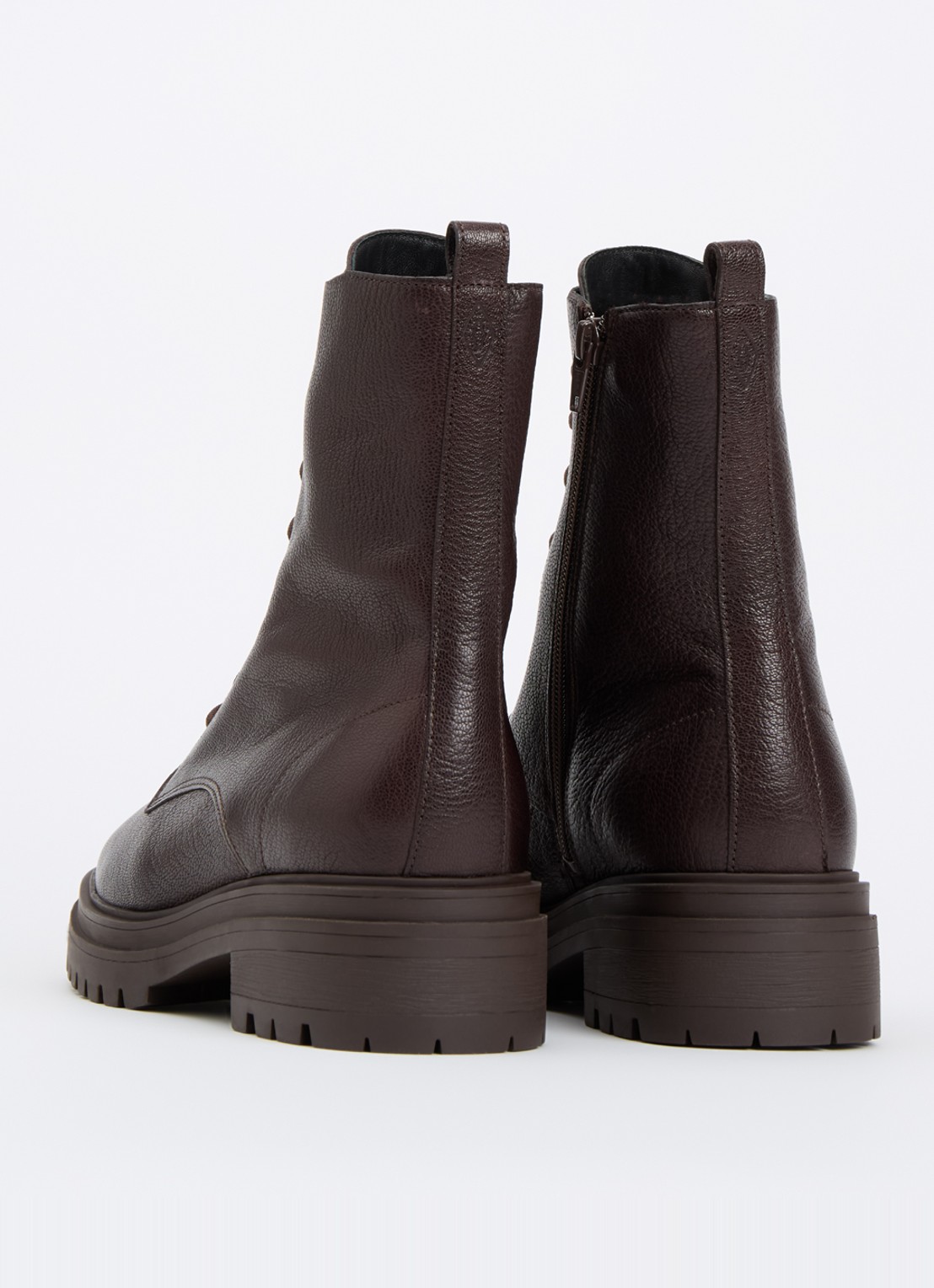 ba&sh Veterboot van leer - achterkant 4 donkerbruin