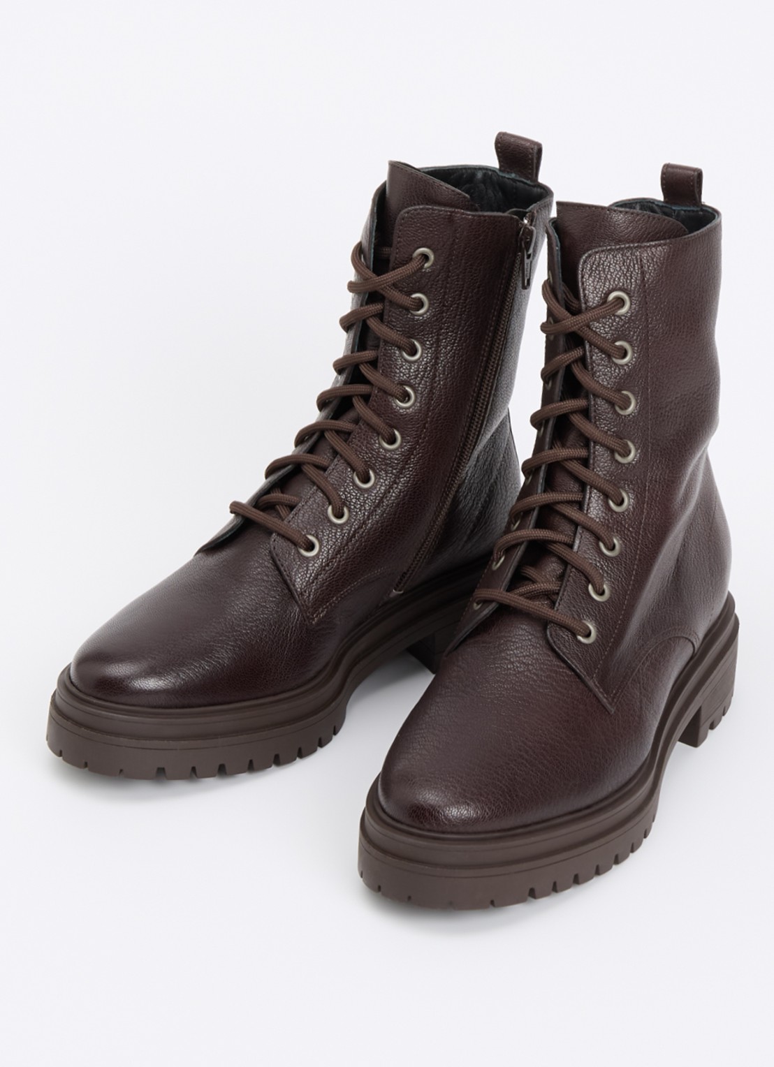 ba&sh Veterboot van leer - detail donkerbruin