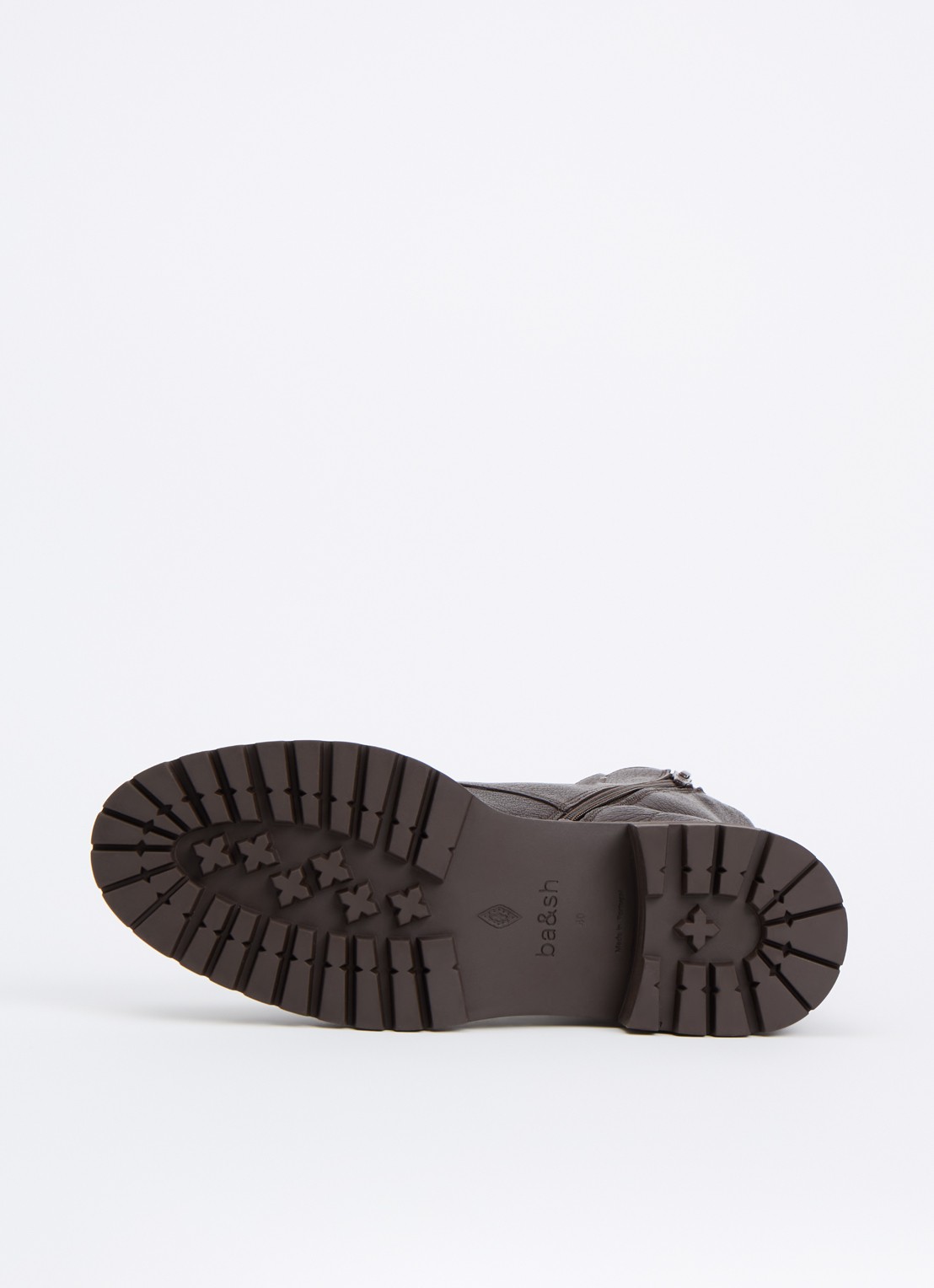 ba&sh Veterboot van leer - detail 2 donkerbruin