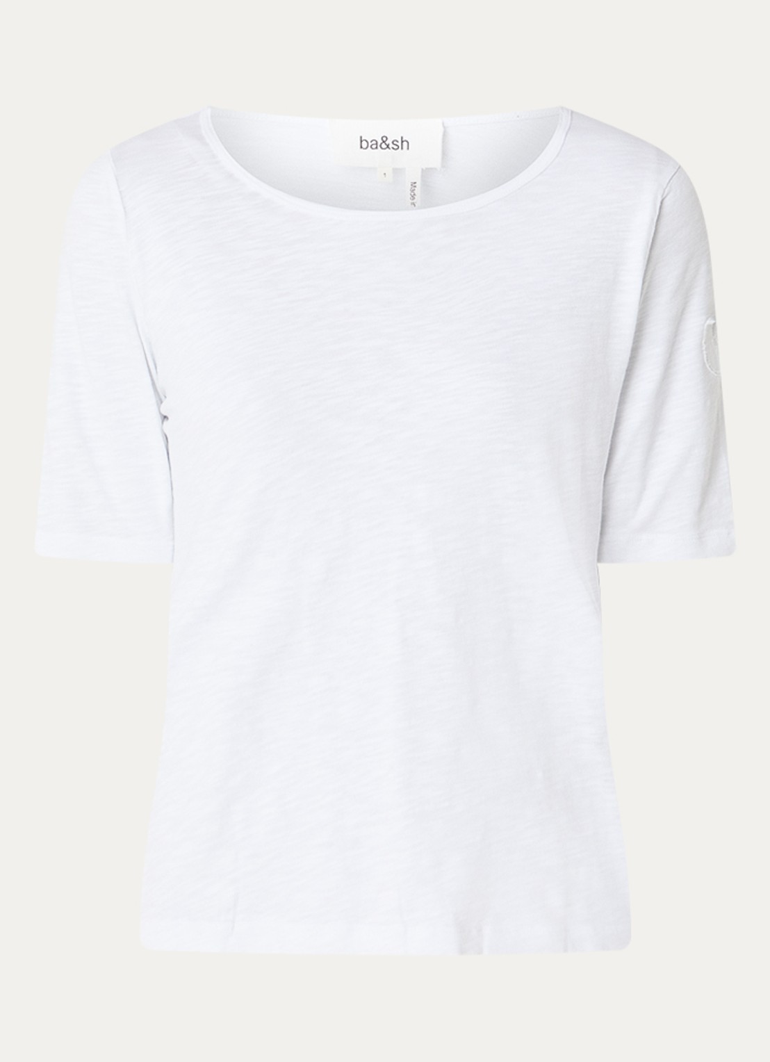 ba&sh Vina T-shirt met boothals - voorkant wit