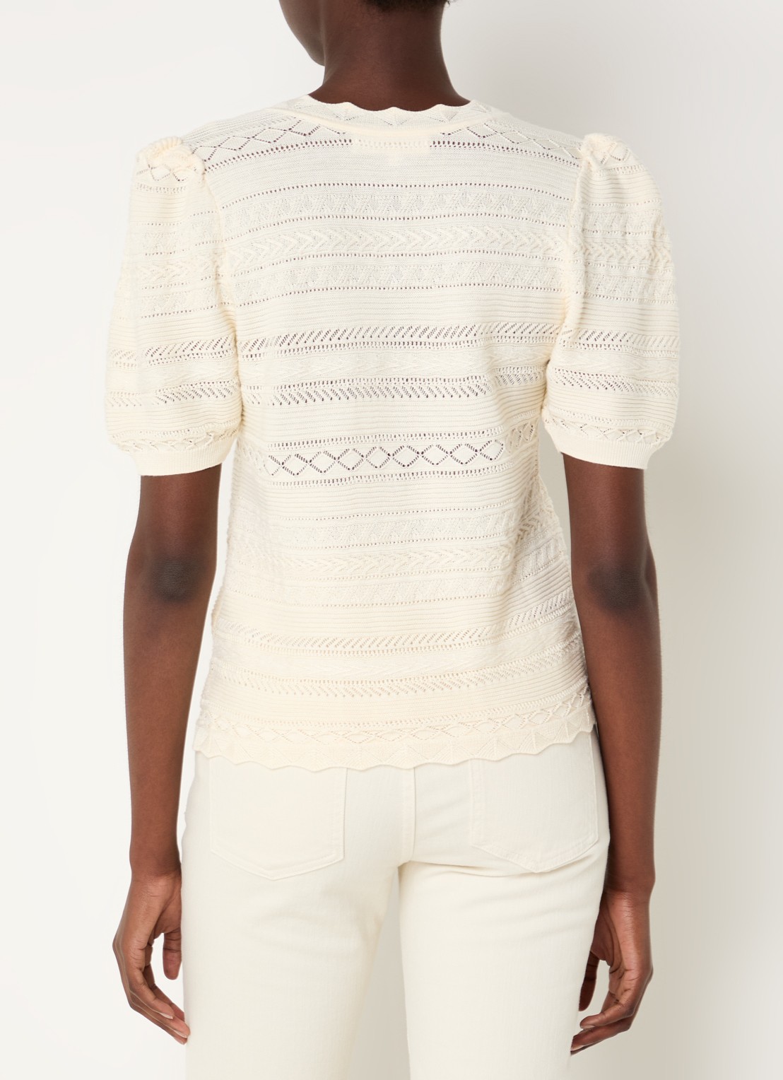 ba&sh Vinat blouse met broderie - achterkant 4 gebroken wit