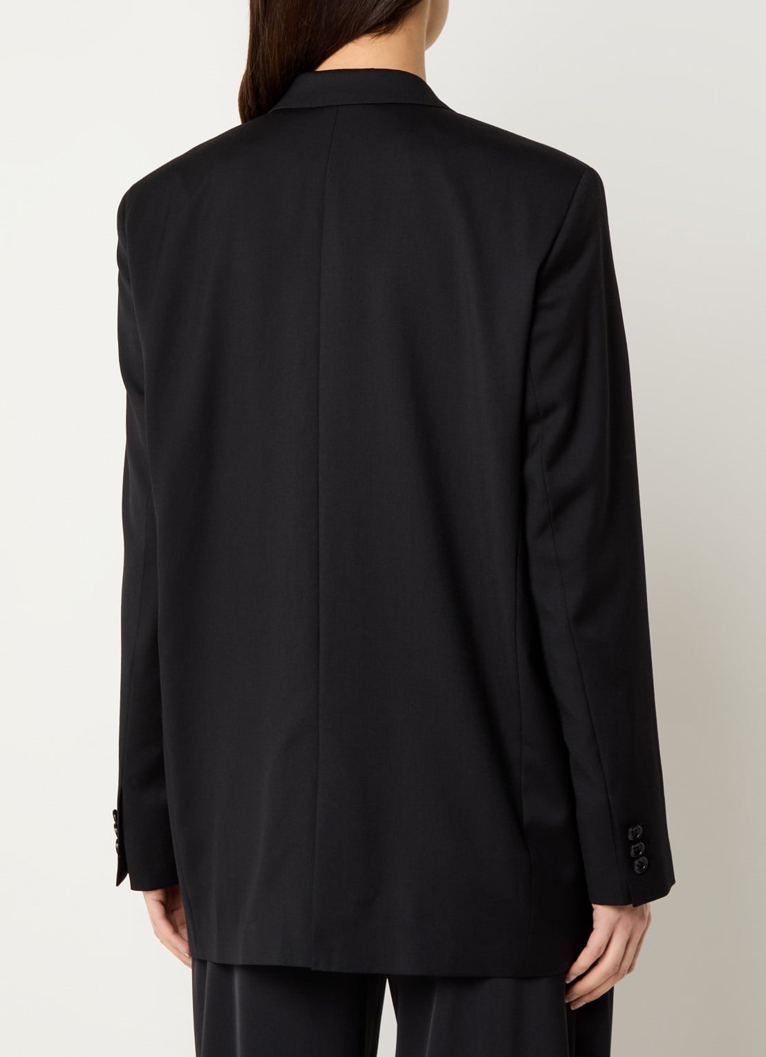 ba&sh Visha blazer van scheerwol met klepzakken - achterkant zwart