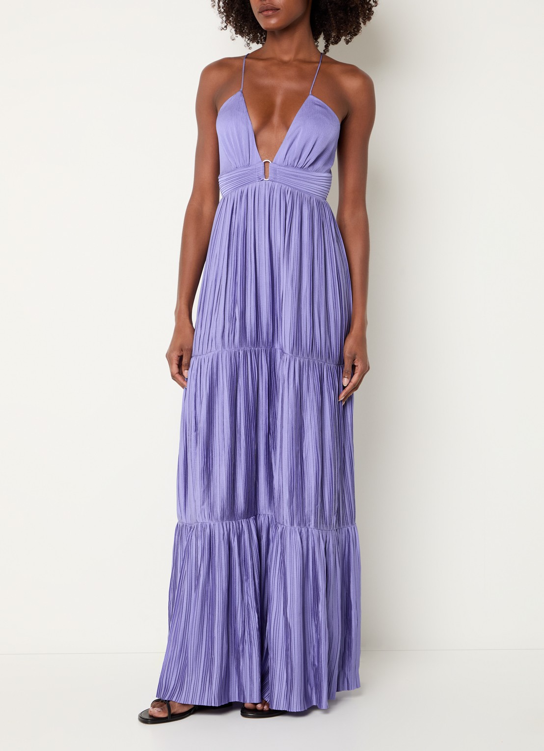 ba&sh Wasta maxi jurk met rugdecolleté - detail 4 lavendel