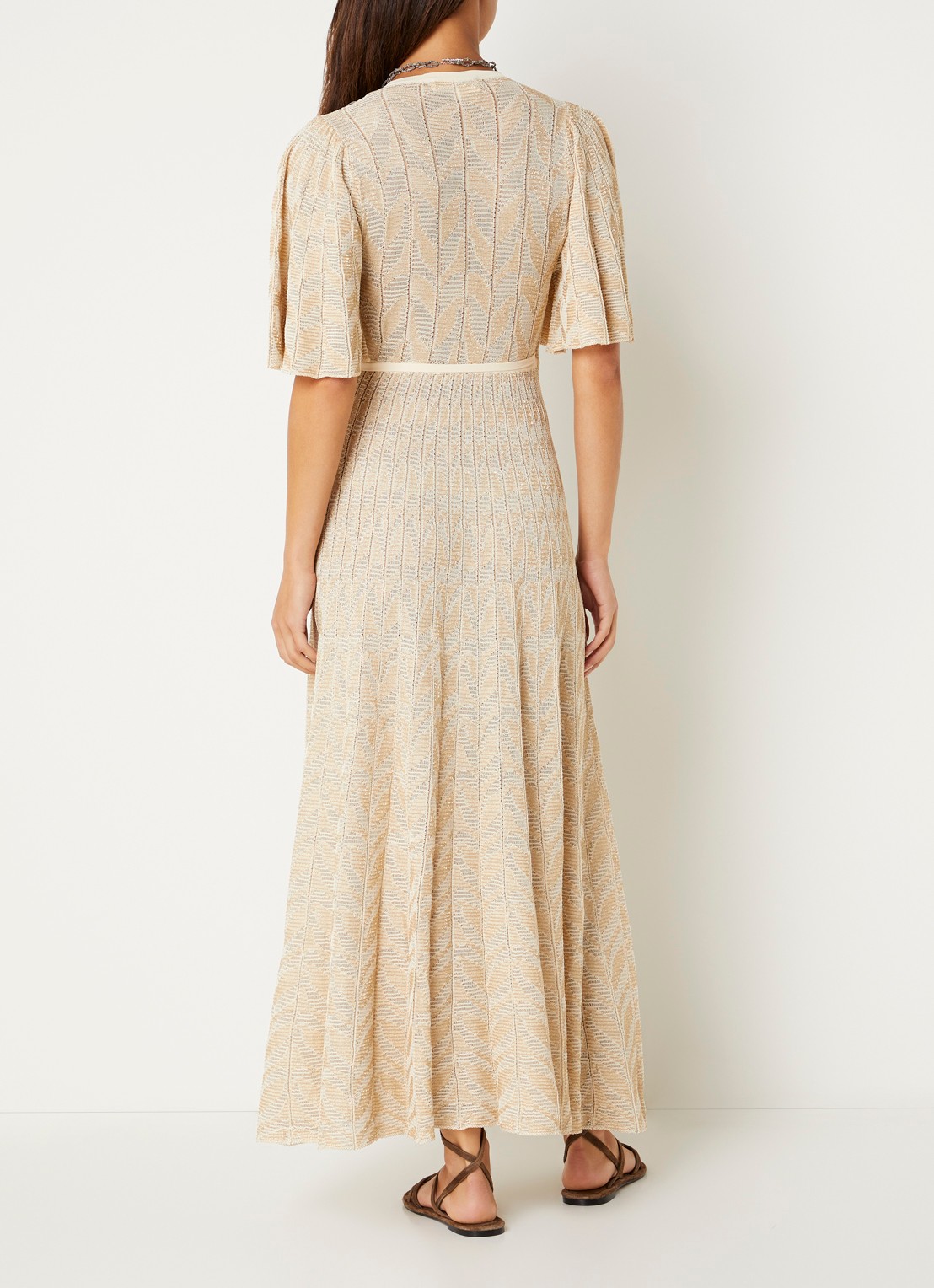 ba&sh Weena maxi wikkeljurk met lurex - achterkant 2 goud