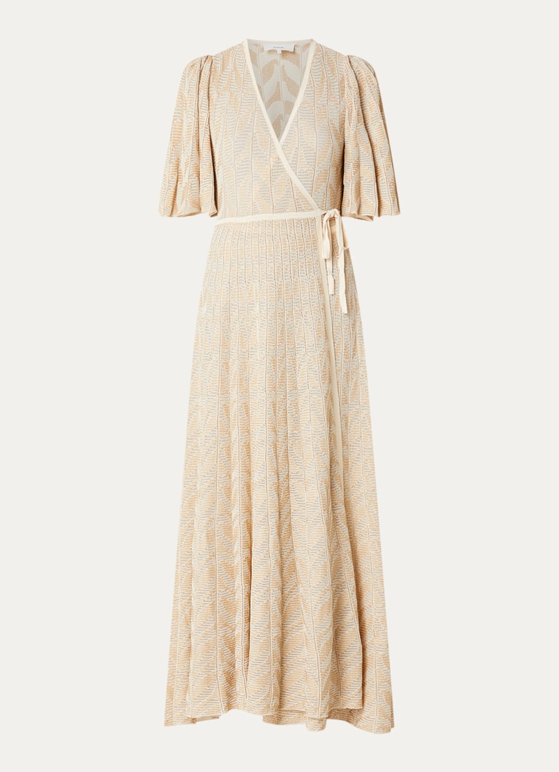 ba&sh Weena maxi wikkeljurk met lurex - voorkant 3 goud