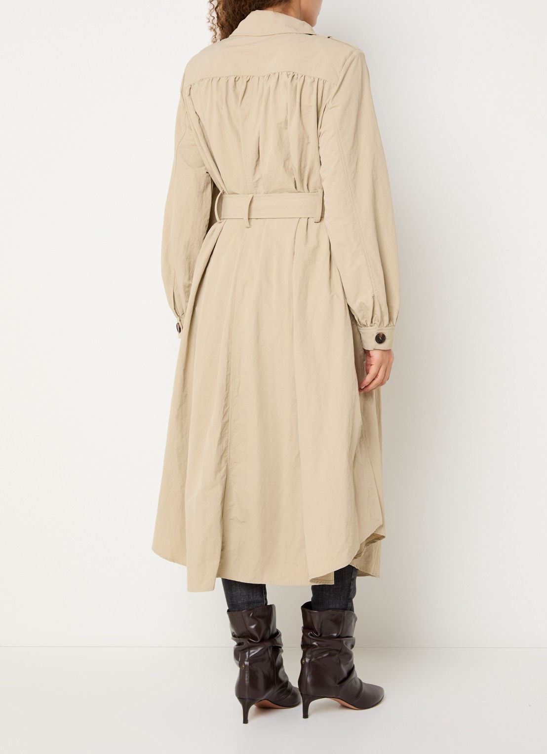 ba&sh Wili trenchcoat met steekzakken - achterkant beige