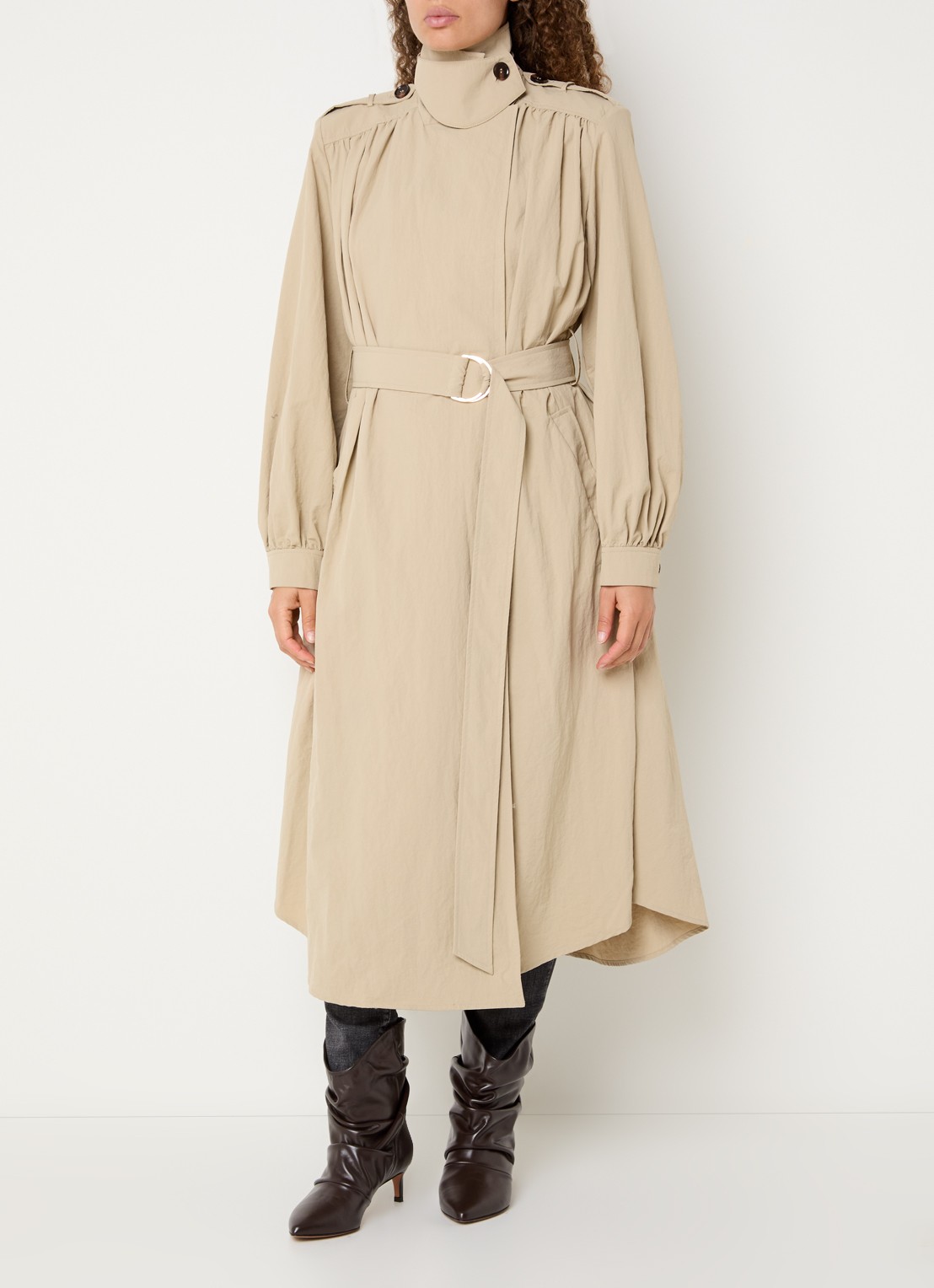 ba&sh Wili trenchcoat met steekzakken - detail 4 beige