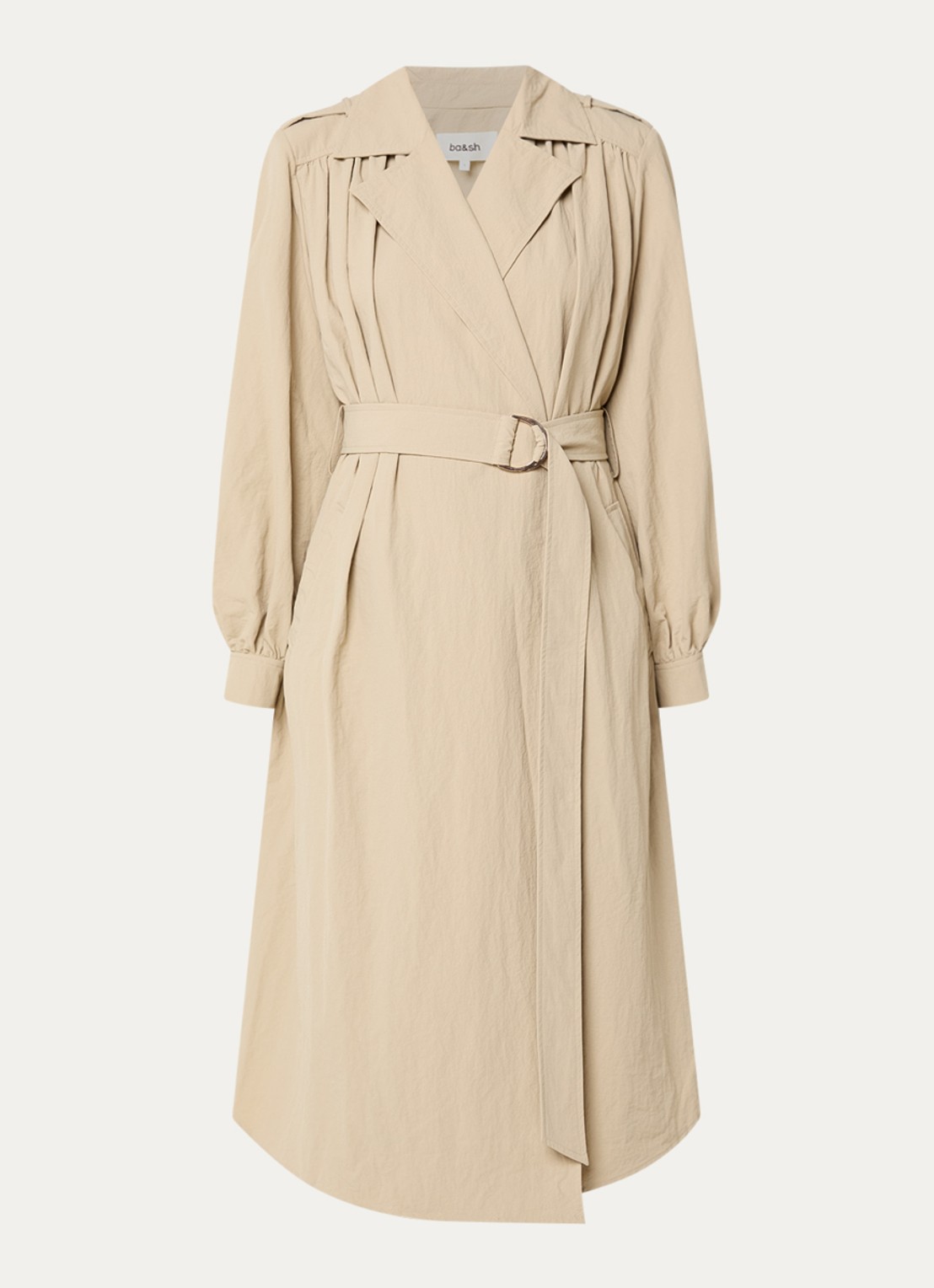 ba&sh Wili trenchcoat met steekzakken - voorkant 2 beige