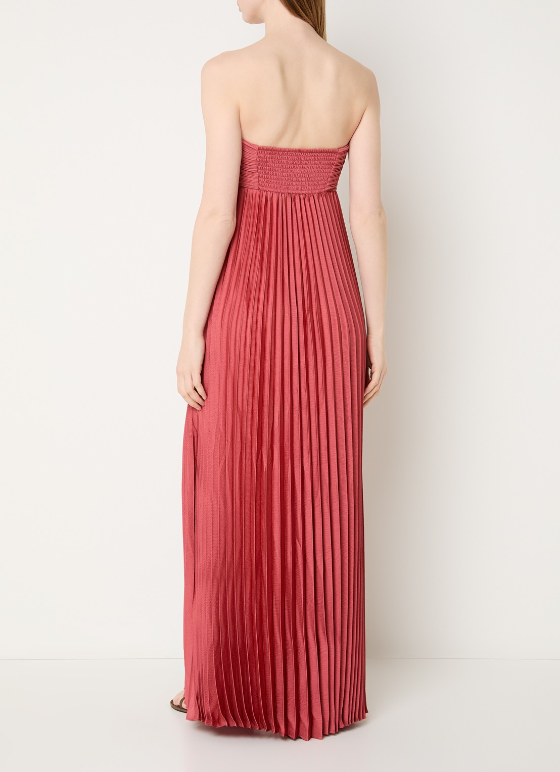 ba&sh Willow maxi jurk met plissé - achterkant 4 steenrood
