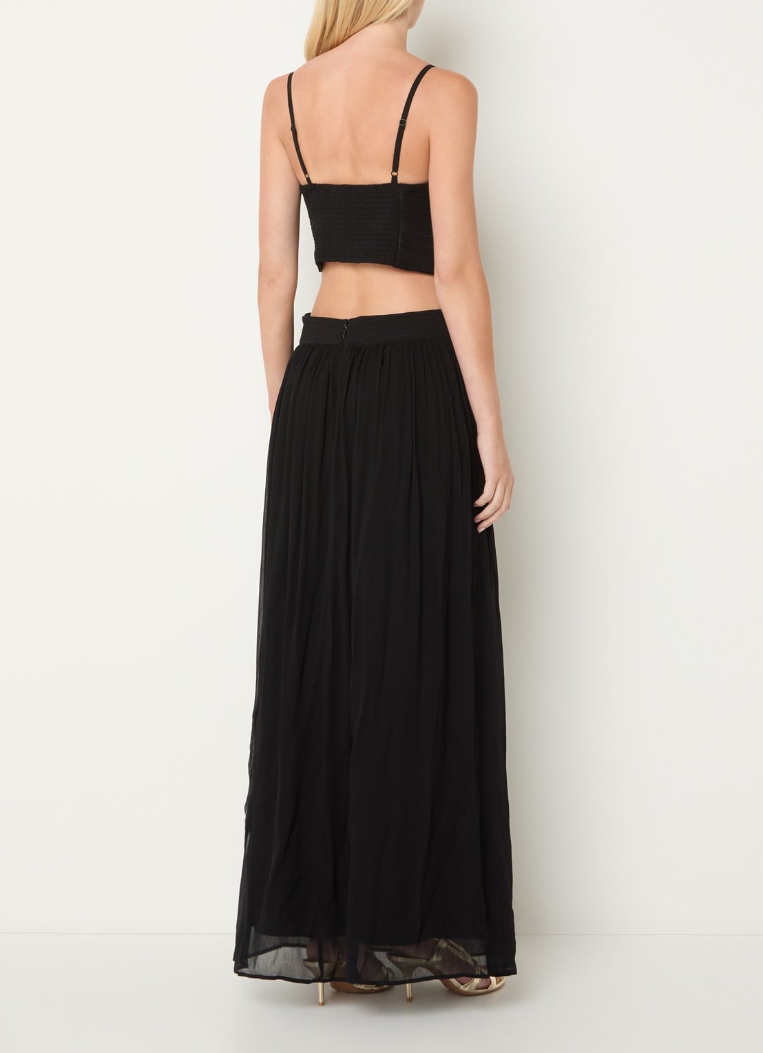 ba&sh Wira maxi rok met plooien - achterkant 3 zwart