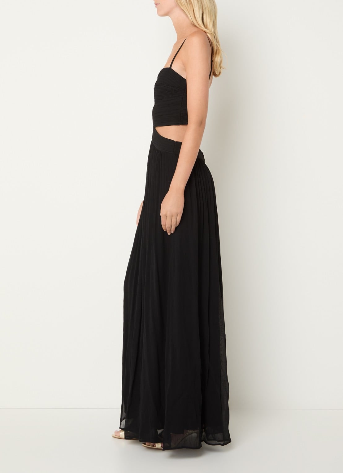 ba&sh Wira maxi rok met plooien - voorkant 2 zwart