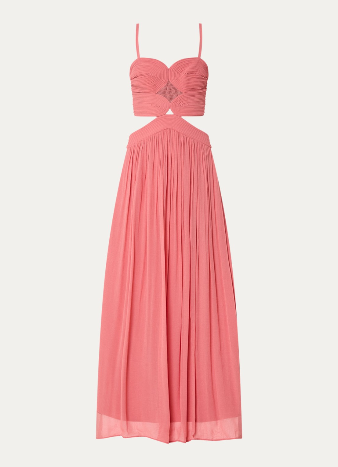 ba&sh Wira maxi rok met plooien - voorkant 2 zalmroze