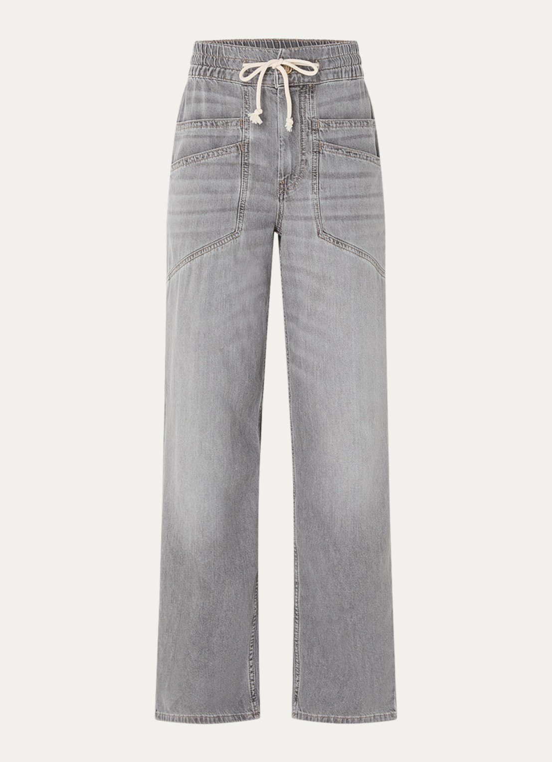 ba&sh Yima high waist straight leg jeans met gekleurde wassing - voorkant 4 grijs