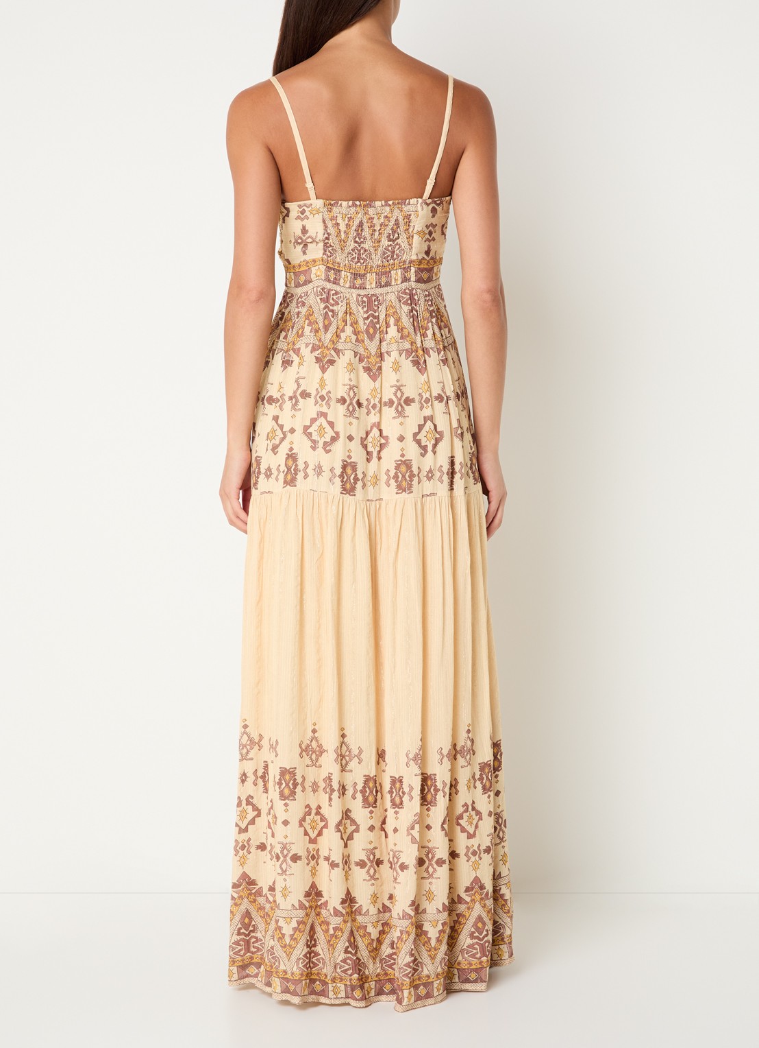 ba&sh Zema off-shoulder maxi jurk met print - achterkant 4 geel