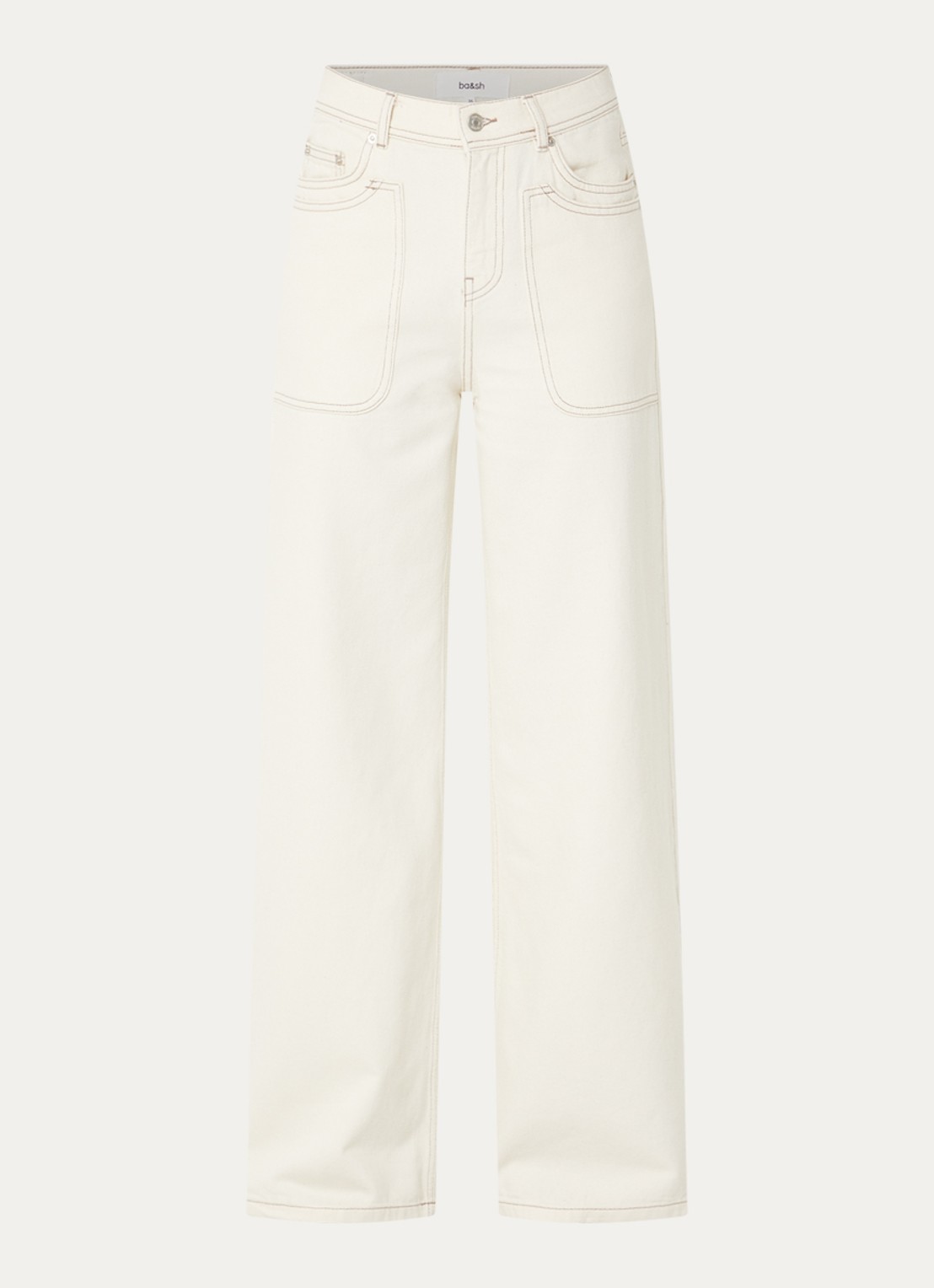 ba&sh Zoel high waist flared fit jeans met gekleurde wassing - voorkant 4 gebroken wit