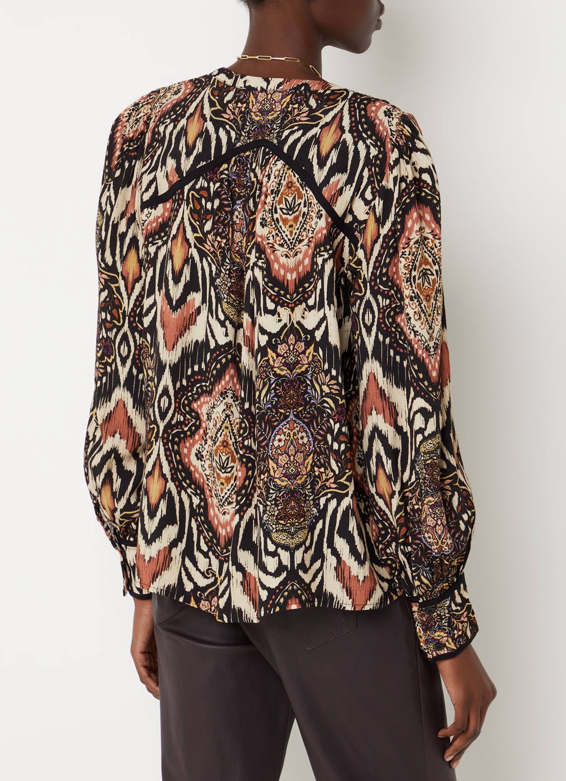 ba&sh Zolie blouse met print - achterkant 2 zwart