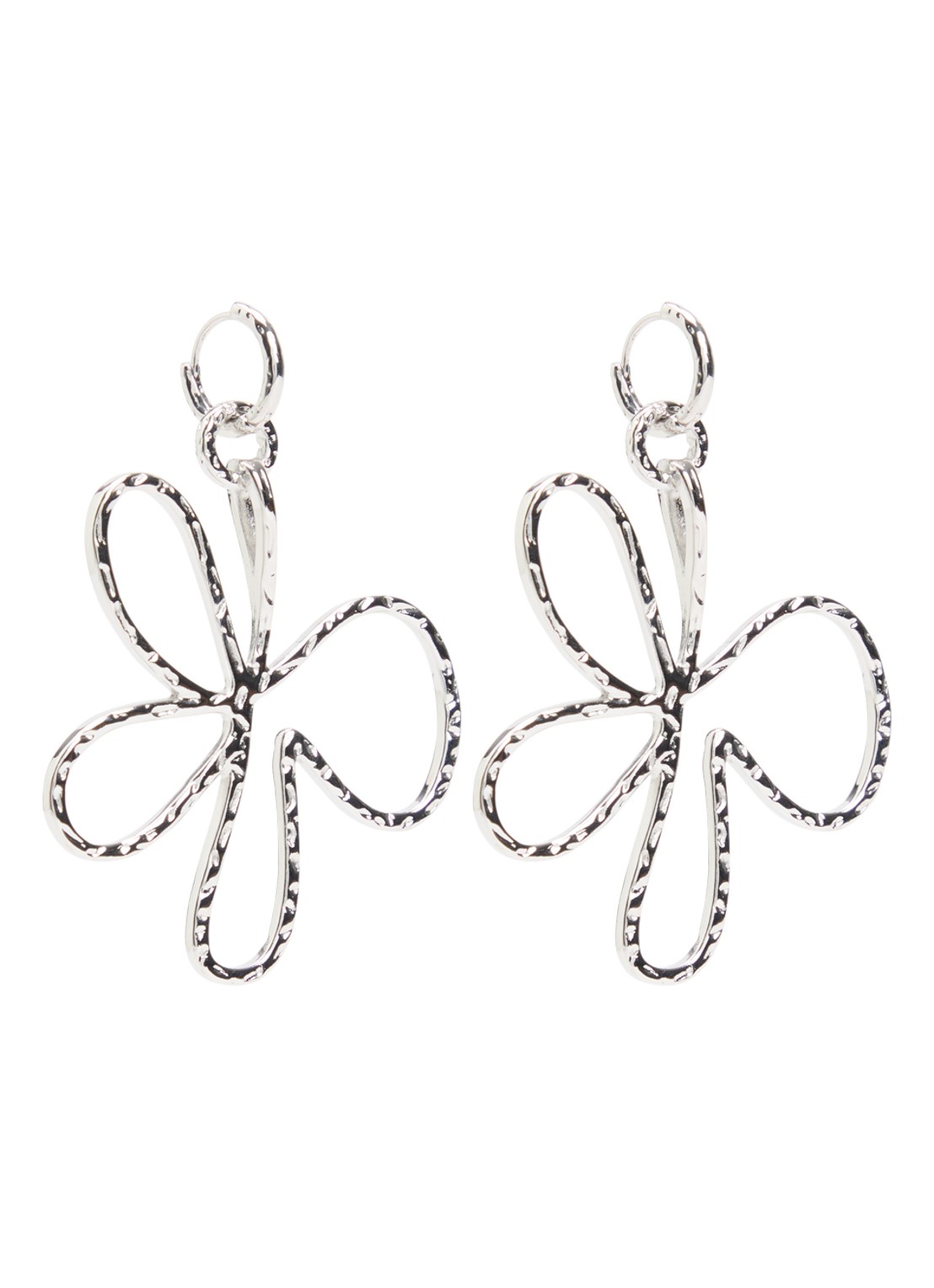 Babs The Label Bloomed Oorringen met hanger - voorkant 2 zilver