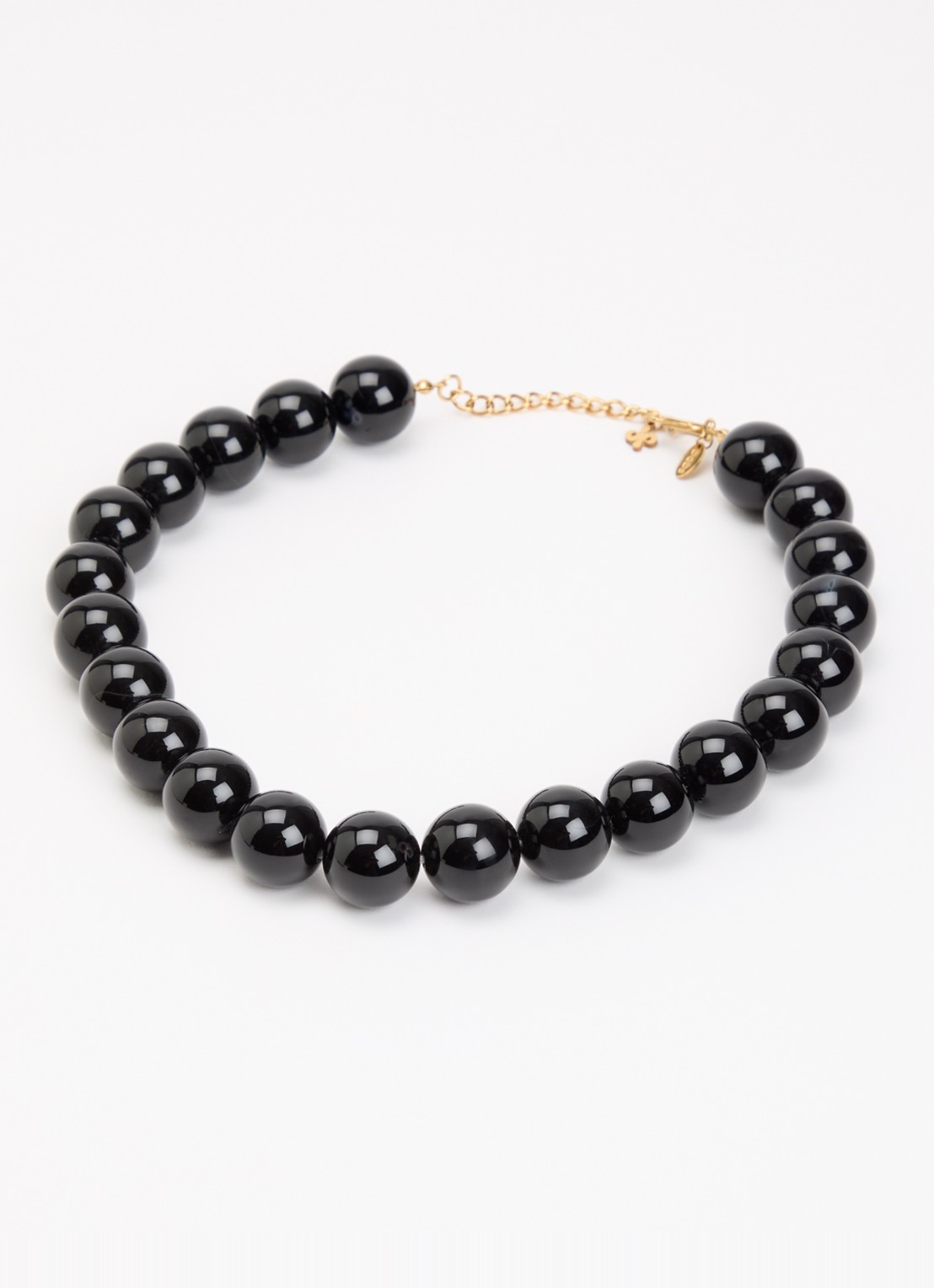 Babs The Label Midnight Black kralenketting verguld - detail zwart