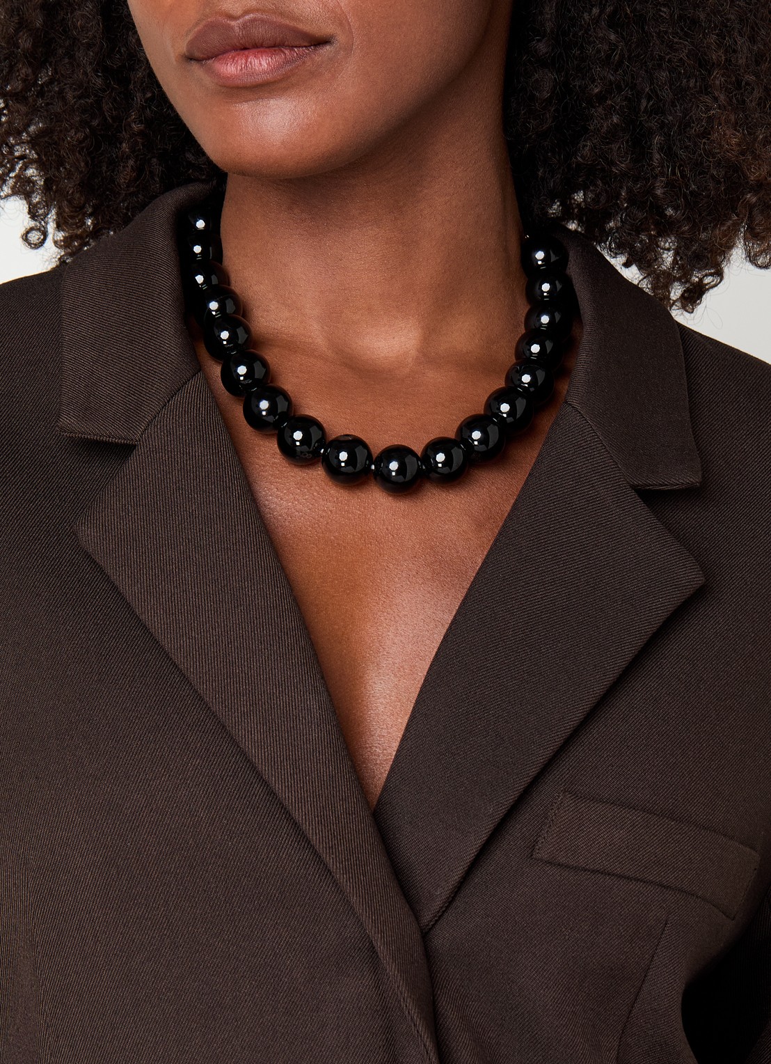 Babs The Label Midnight Black kralenketting verguld - voorkant 5 zwart