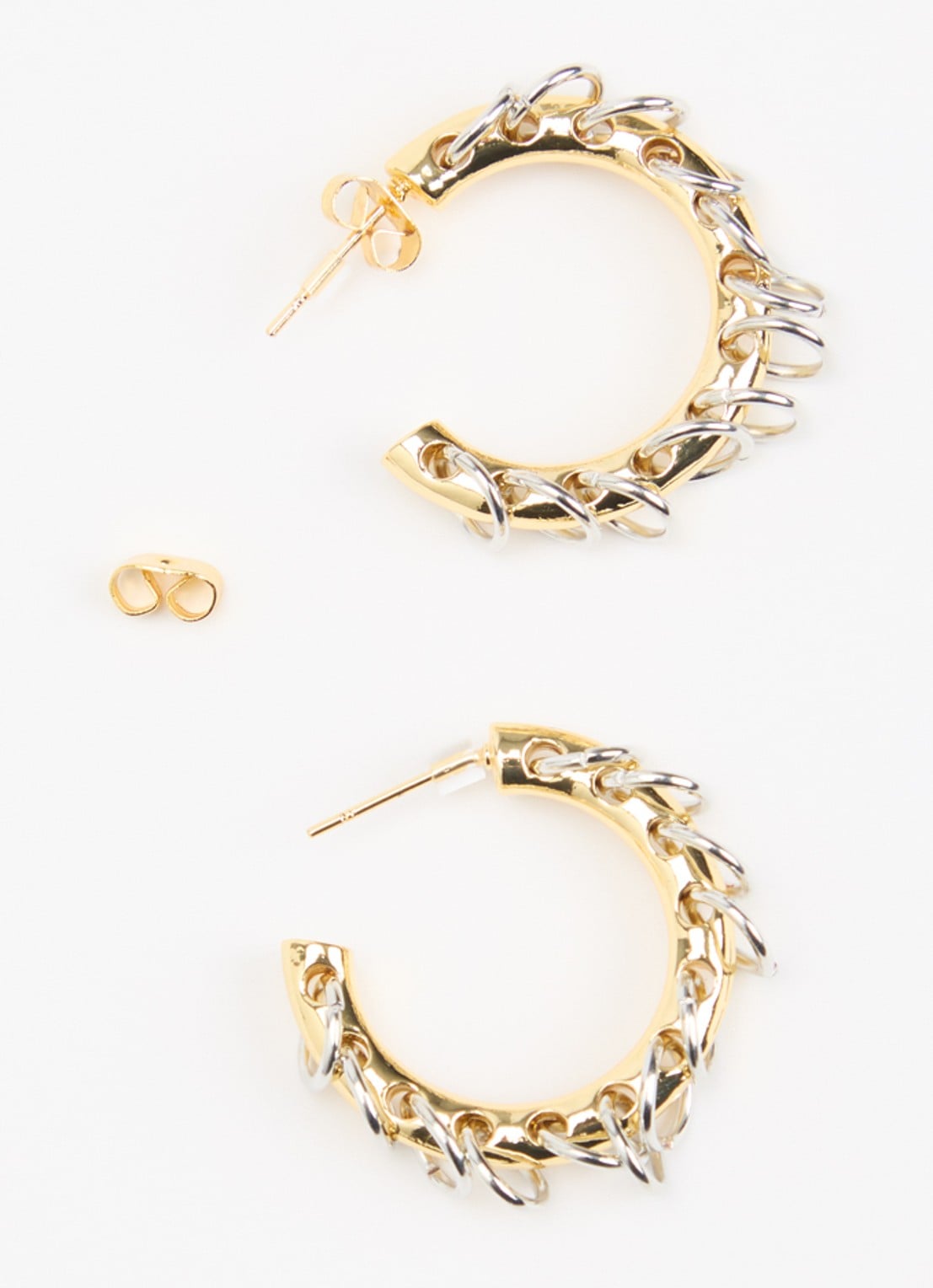 Babs The Label Mixed Metal oorstekers - detail goud