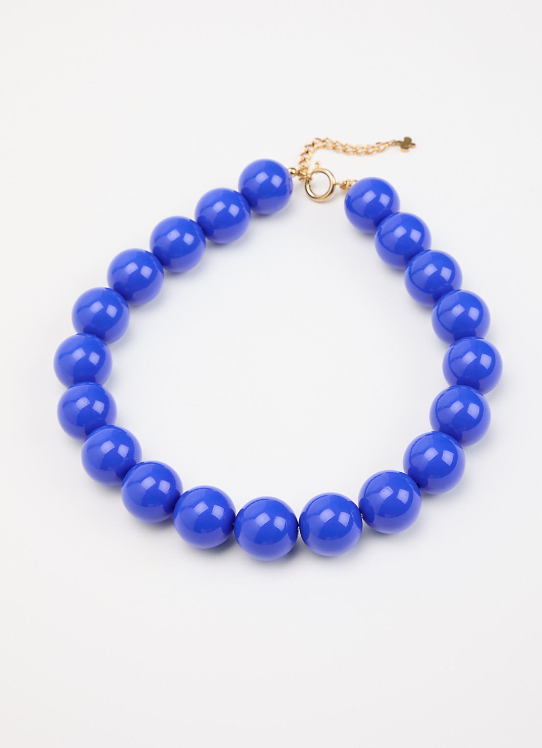 Babs The Label Royal Blue kralenketting verguld - detail 3 kobaltblauw