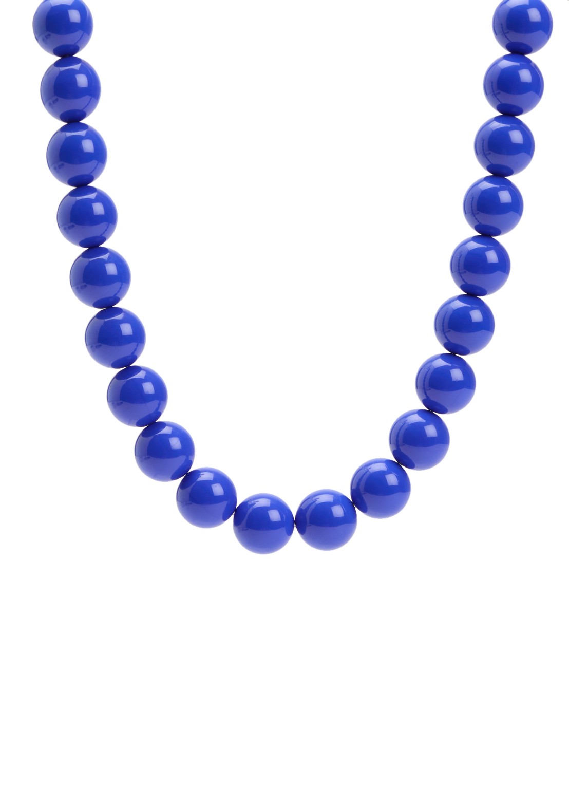 Babs The Label Royal Blue kralenketting verguld - voorkant kobaltblauw