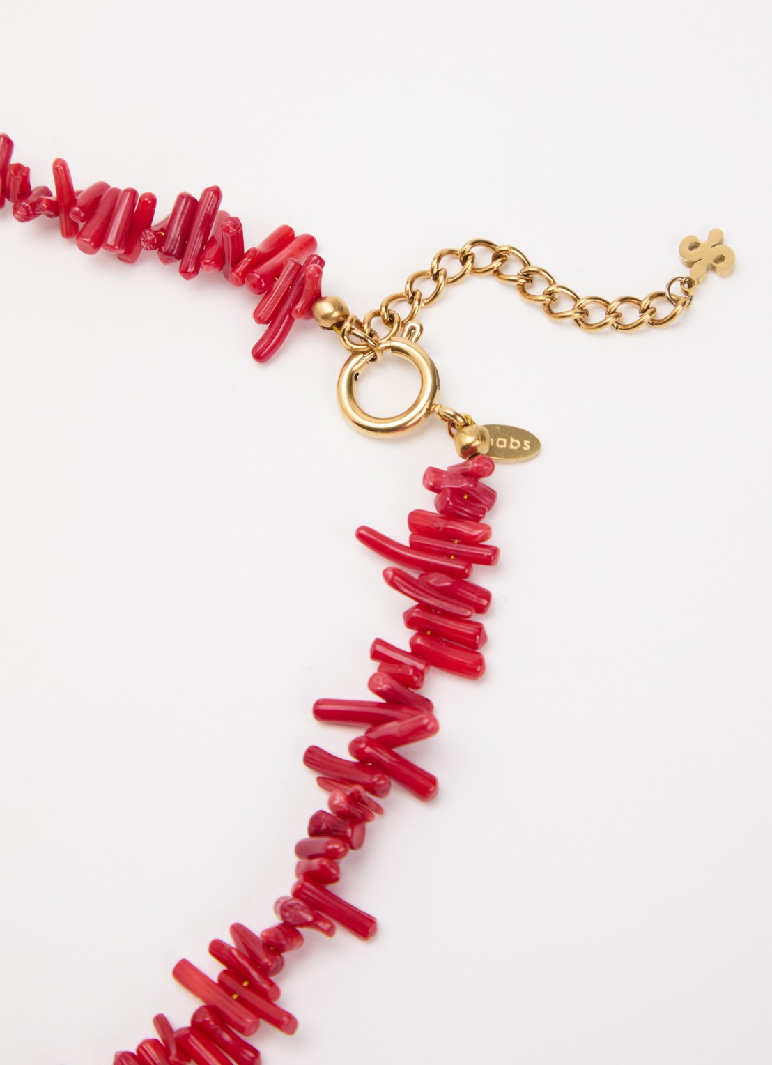 Babs The Label The Ocean ketting verguld - detail 4 rood