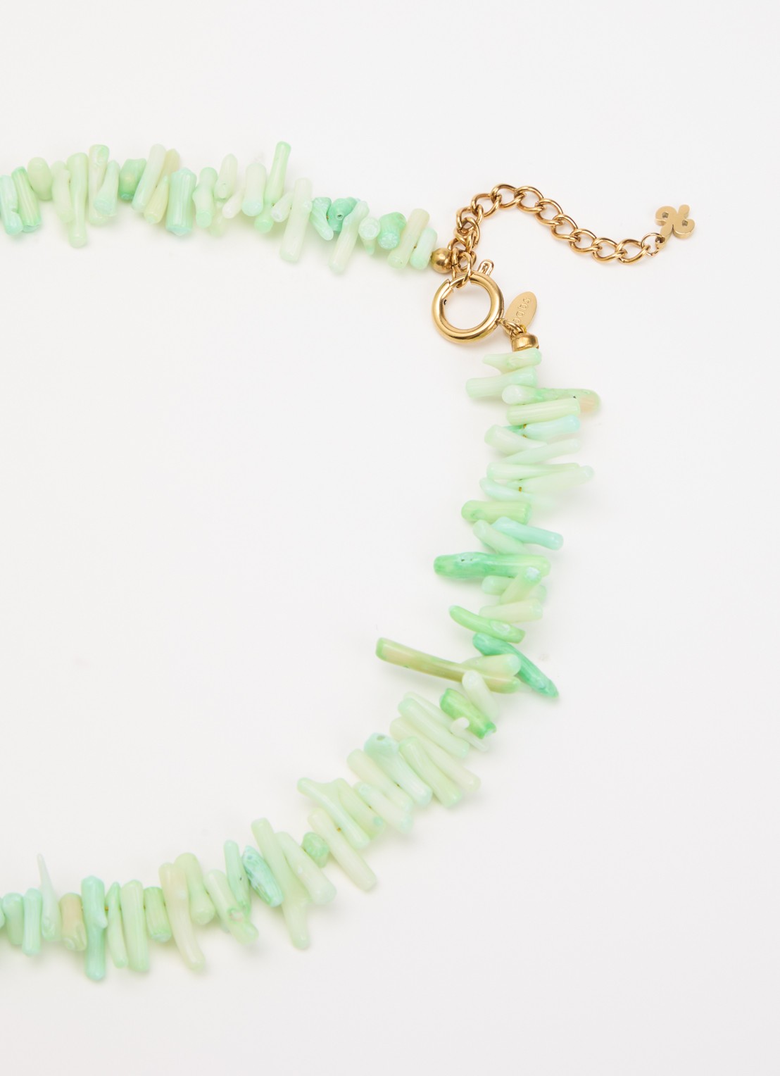 Babs The Label The Ocean ketting verguld - detail 2 groen