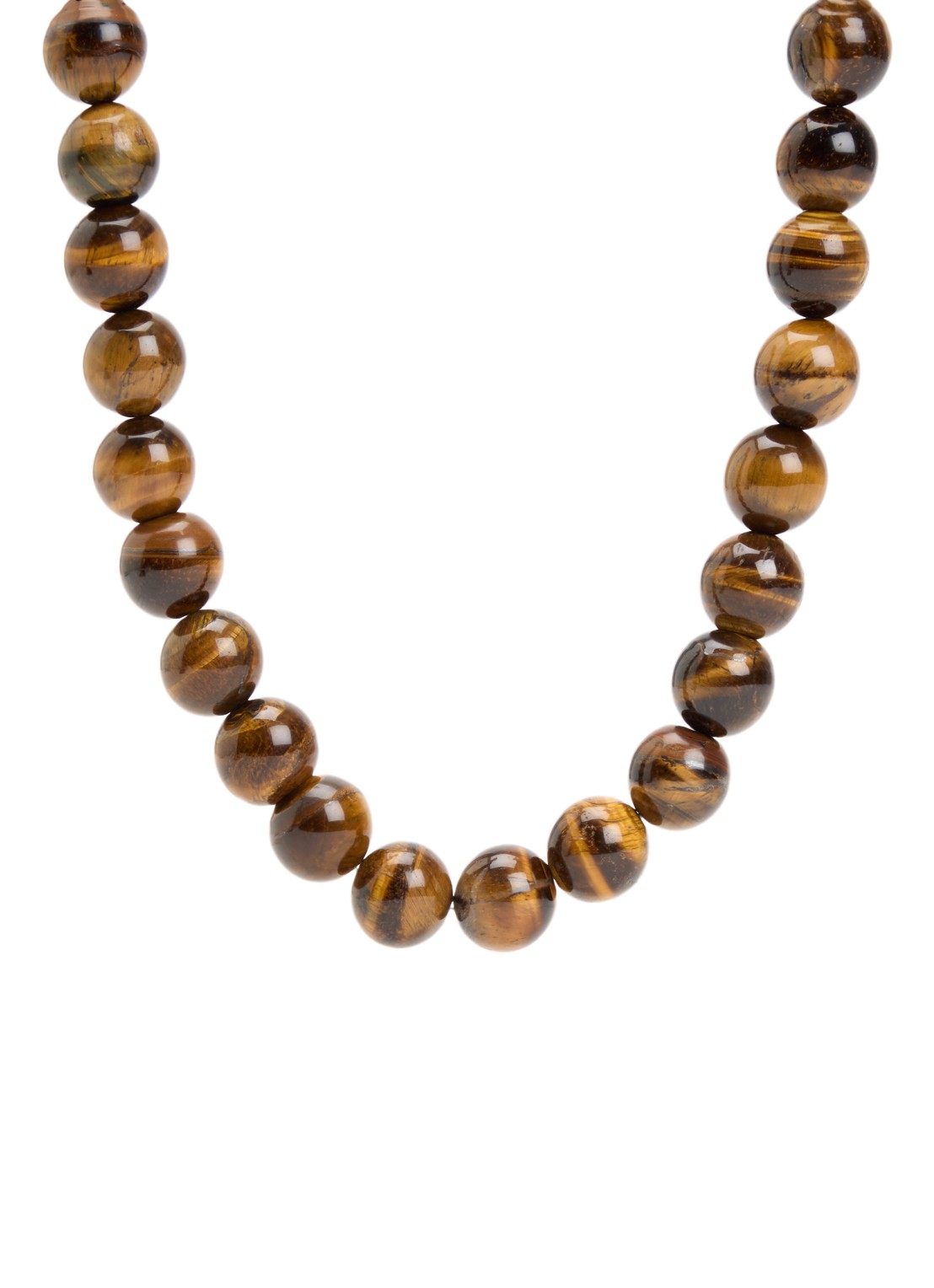 Babs The Label Tiger Eye kralenketting verguld - voorkant bruin