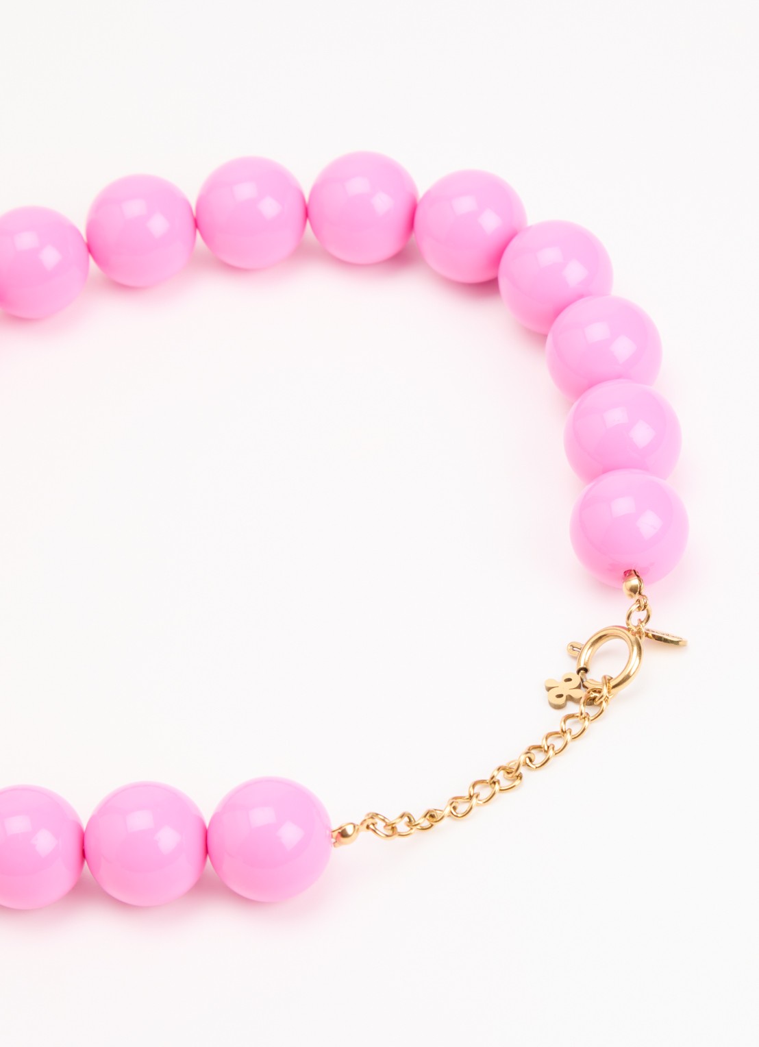 Babs The Label Tropical Treasure kralenketting verguld - detail 4 roze