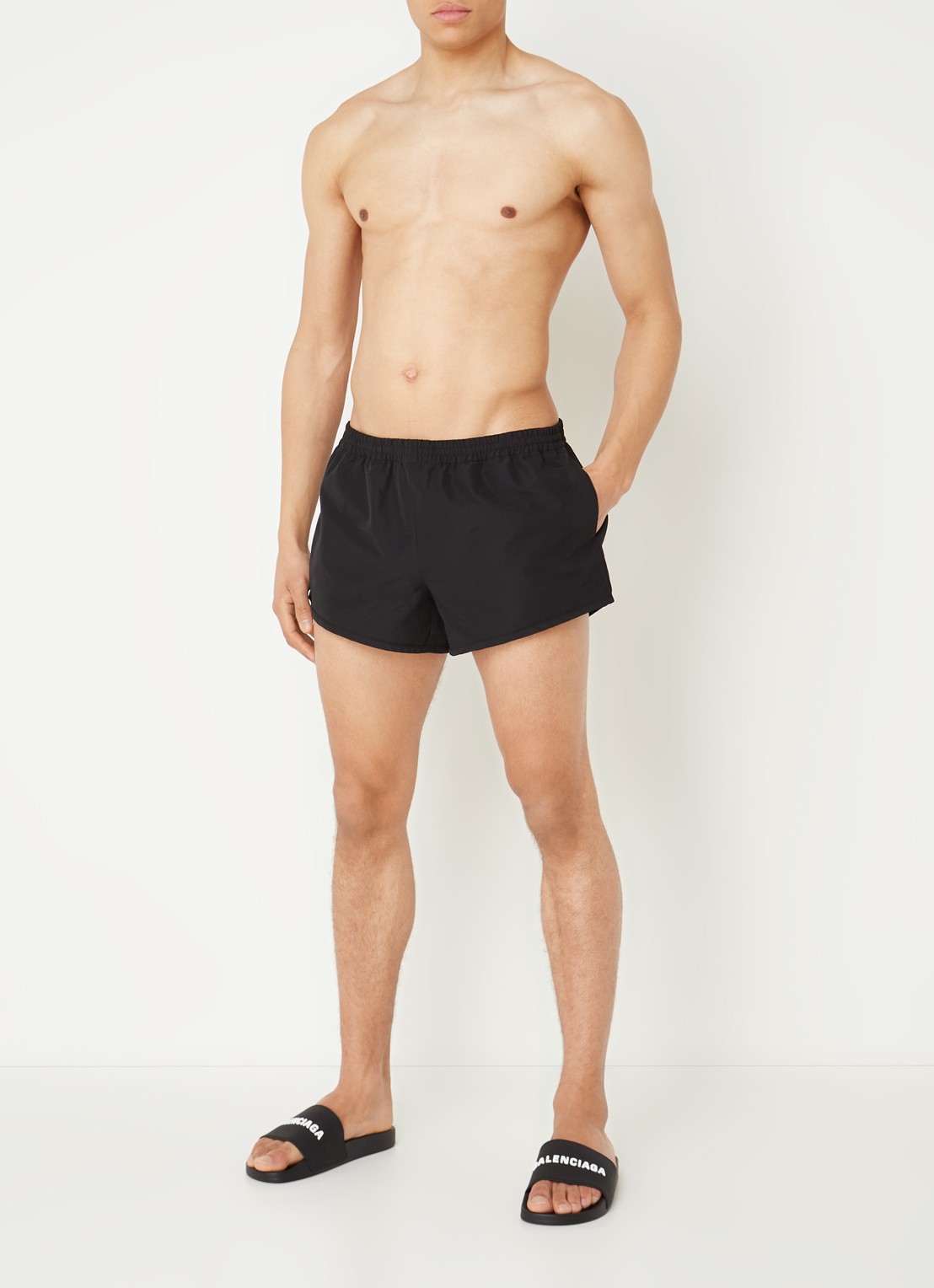 Balenciaga #25 zwemshorts met steekzakken - voorkant 2 zwart