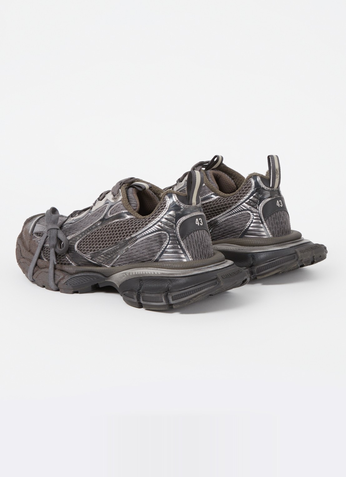Balenciaga 3XL sneaker met mesh details - achterkant donkergrijs