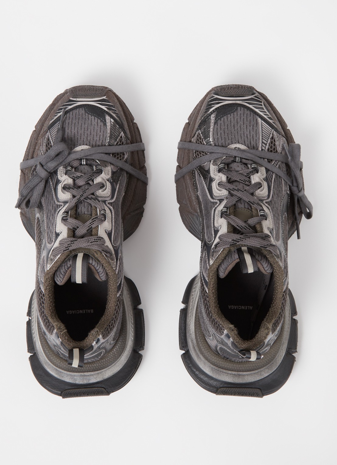 Balenciaga 3XL sneaker met mesh details - detail 3 donkergrijs