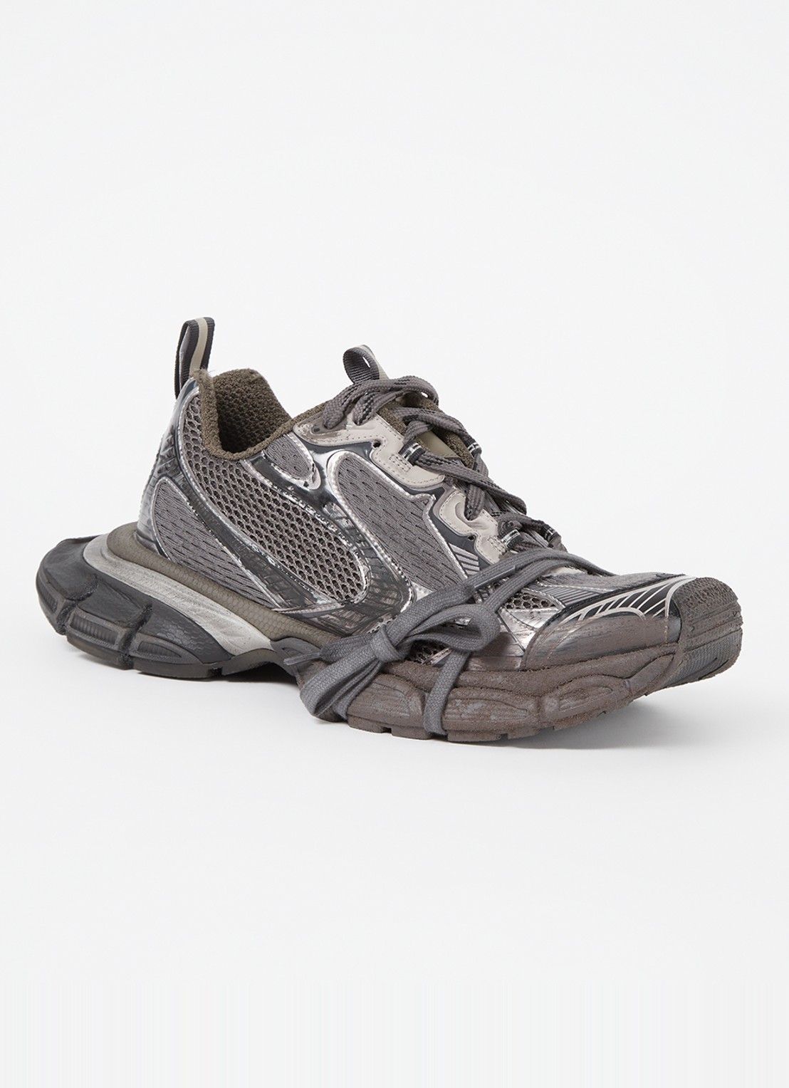 Balenciaga 3XL sneaker met mesh details - voorkant 6 donkergrijs