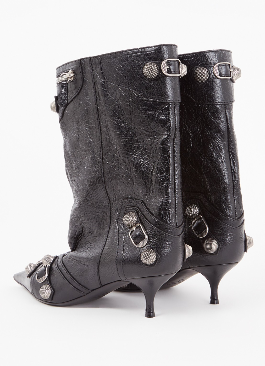 Balenciaga Cagole Wide enkellaarsje van kalfsleer - achterkant 6 zwart