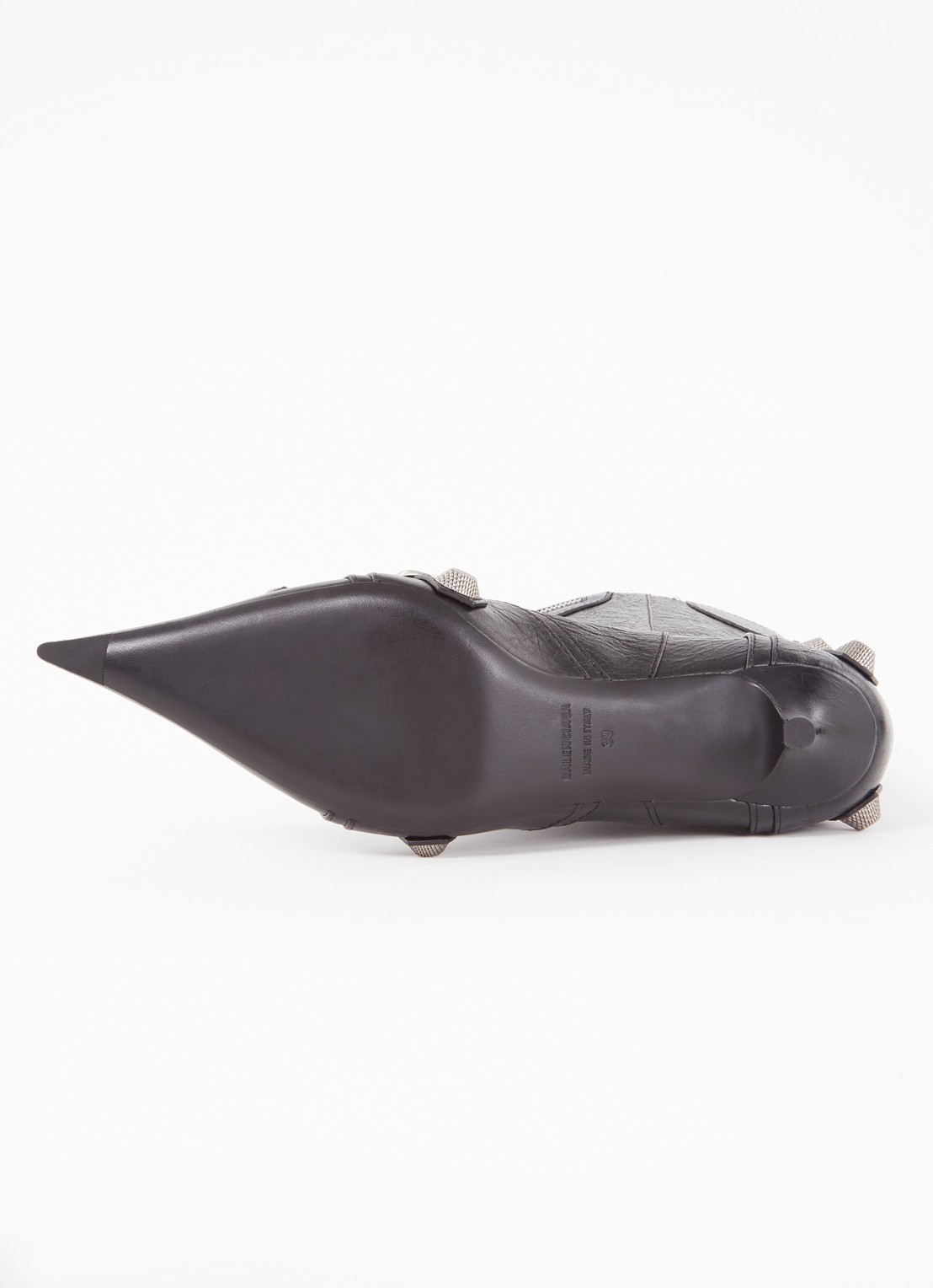 Balenciaga Cagole Wide enkellaarsje van kalfsleer - detail 2 zwart