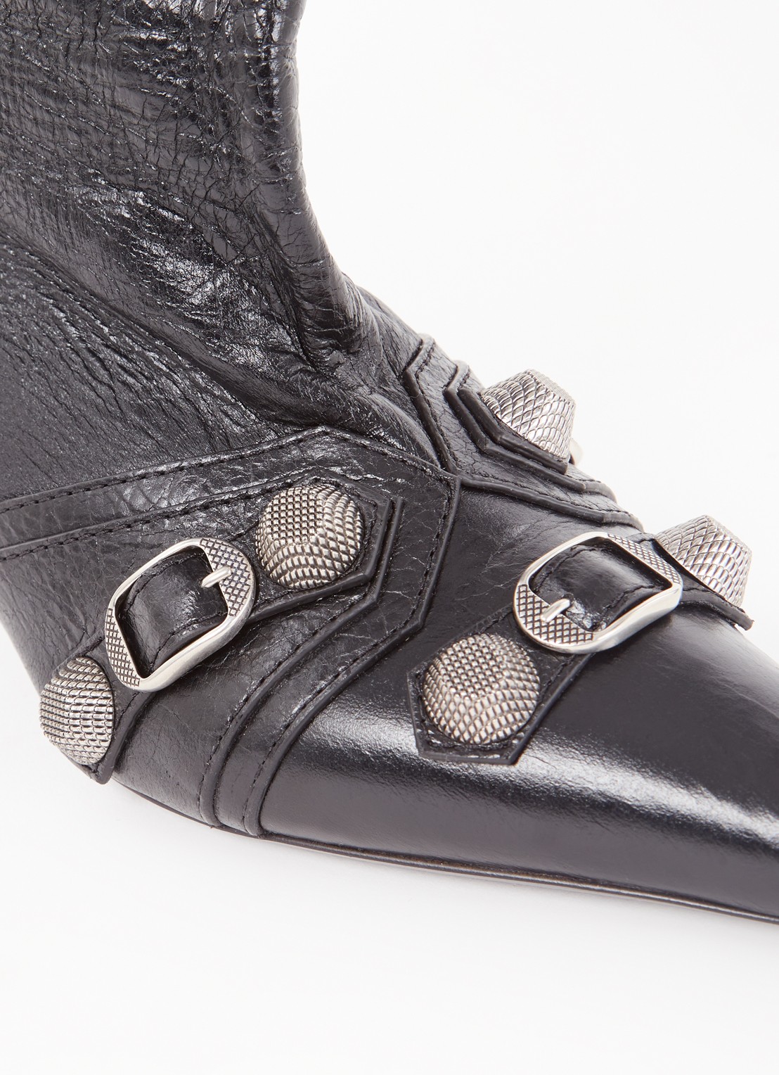 Balenciaga Cagole Wide enkellaarsje van kalfsleer - detail 3 zwart