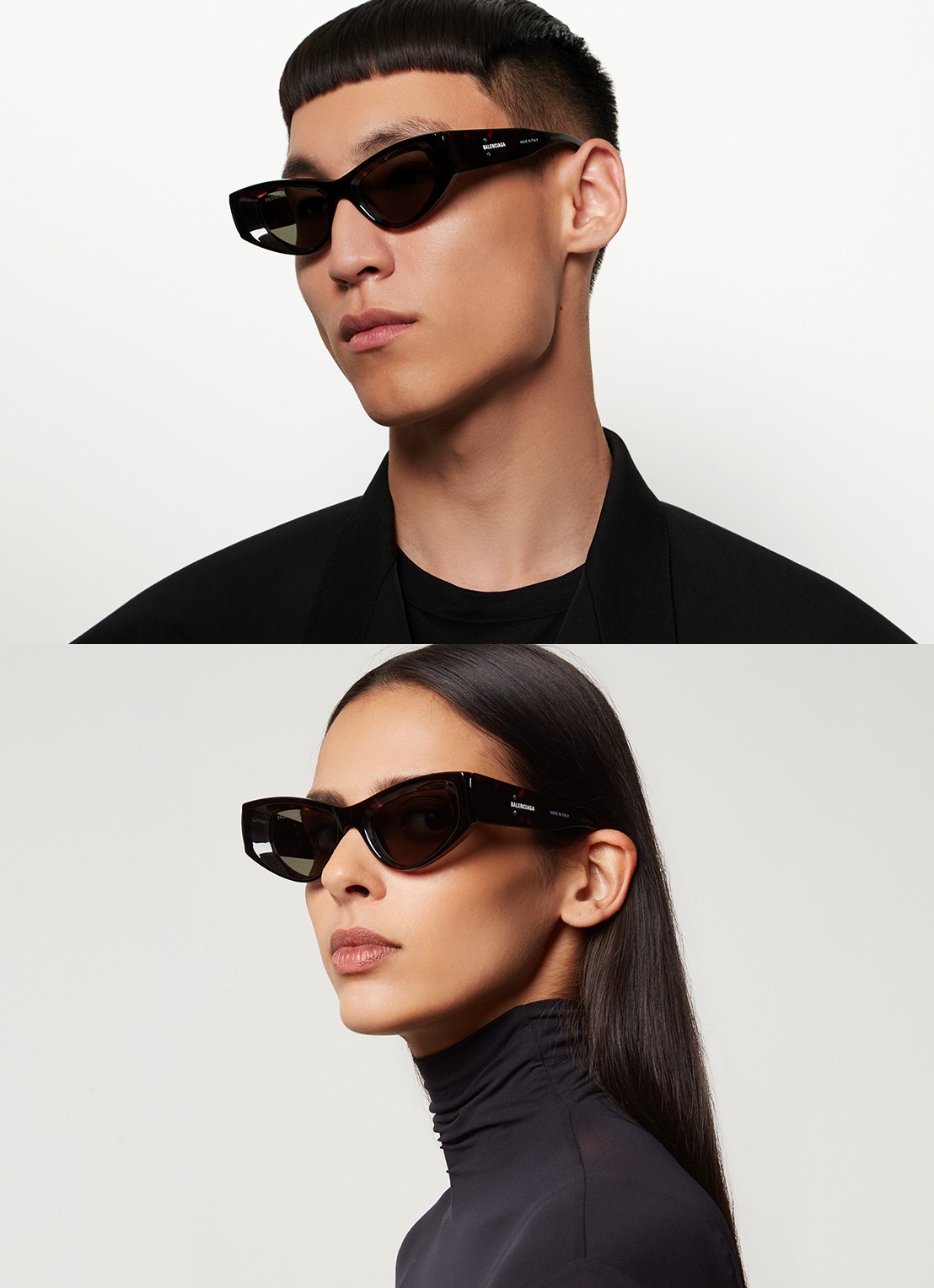 Balenciaga Cat eye zonnebril BB0243S - voorkant 2 donkerbruin