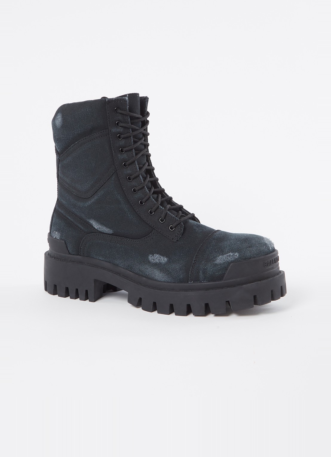 Balenciaga Combat Strike veterboot van canvas - voorkant zwart