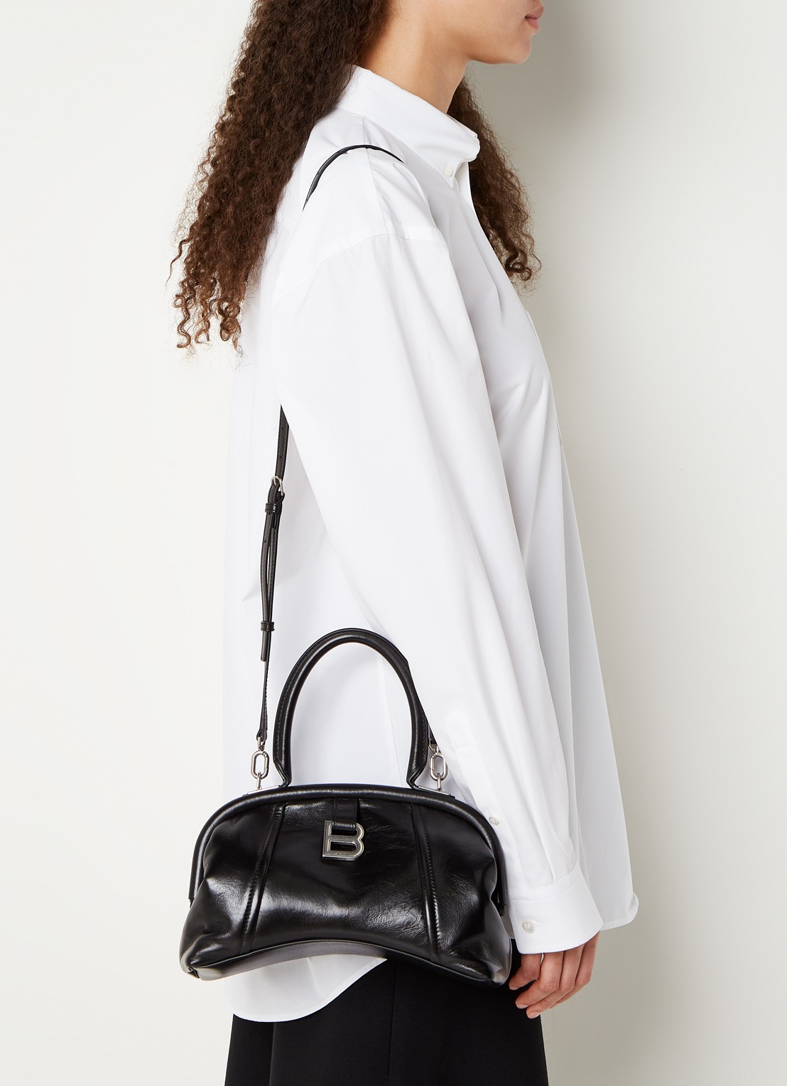 Balenciaga Frame S handtas van kalfsleer - voorkant 3 zwart