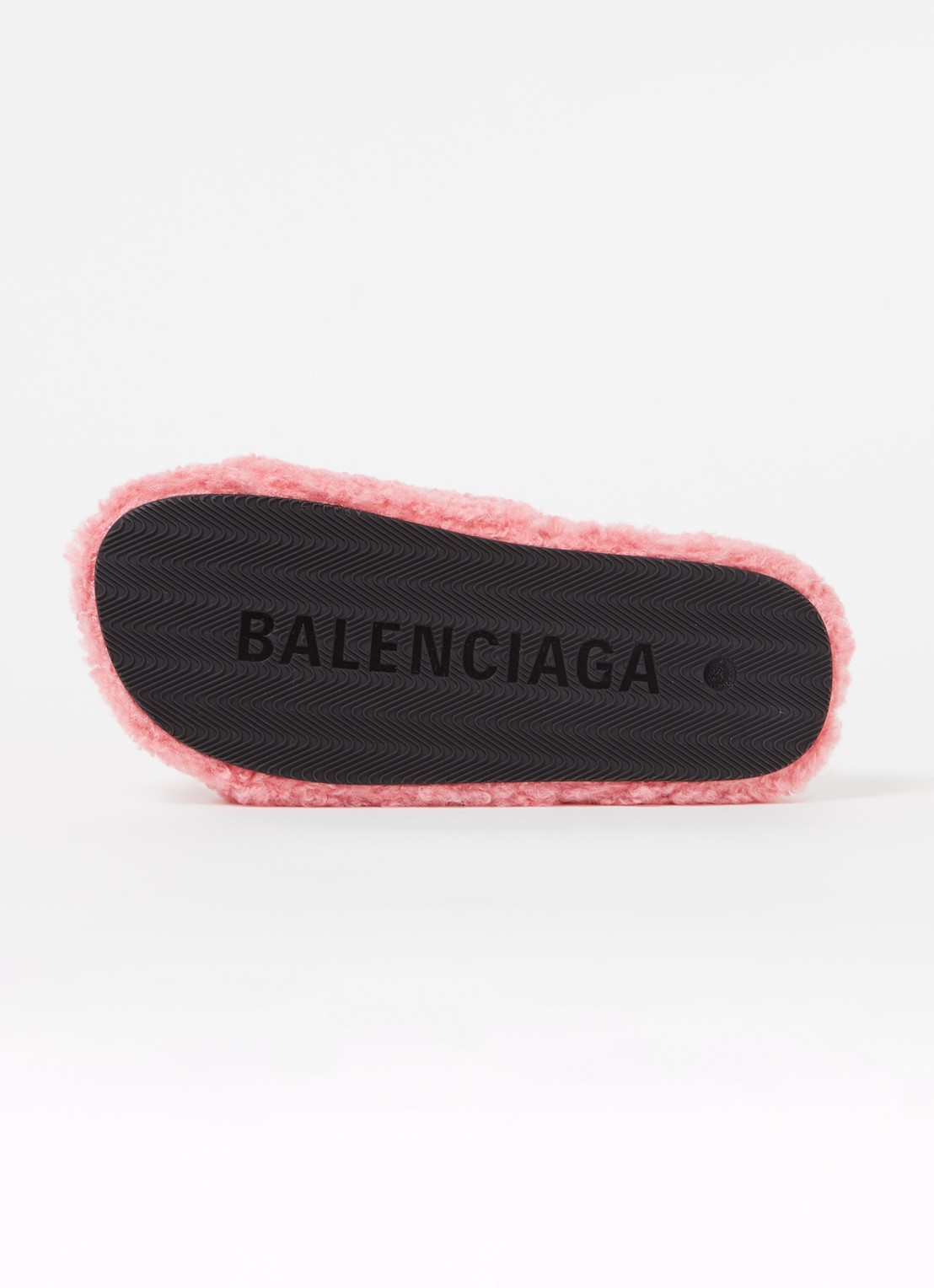 Balenciaga Furry slipper van teddy met logo - detail 7 roze
