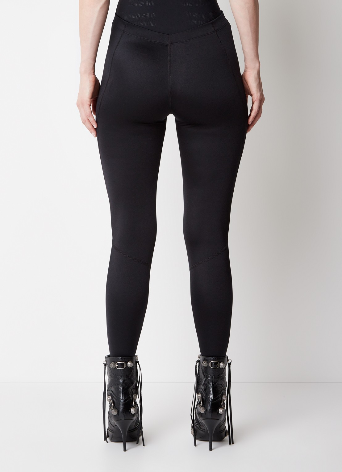 Balenciaga High waist skinny fit legging met logoprint - achterkant zwart