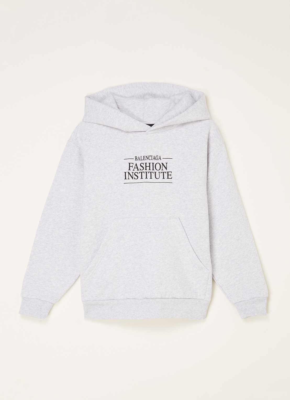 Balenciaga Hoodie met logo- en backprint - voorkant 2 lichtgrijs