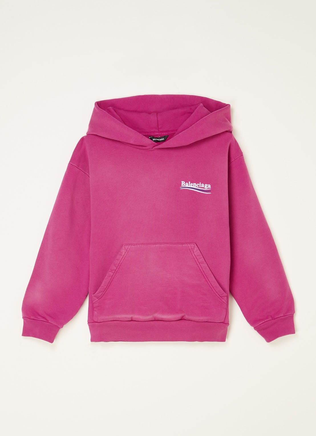 Balenciaga Hoodie met logo- en backprint - voorkant 2 fuchsia