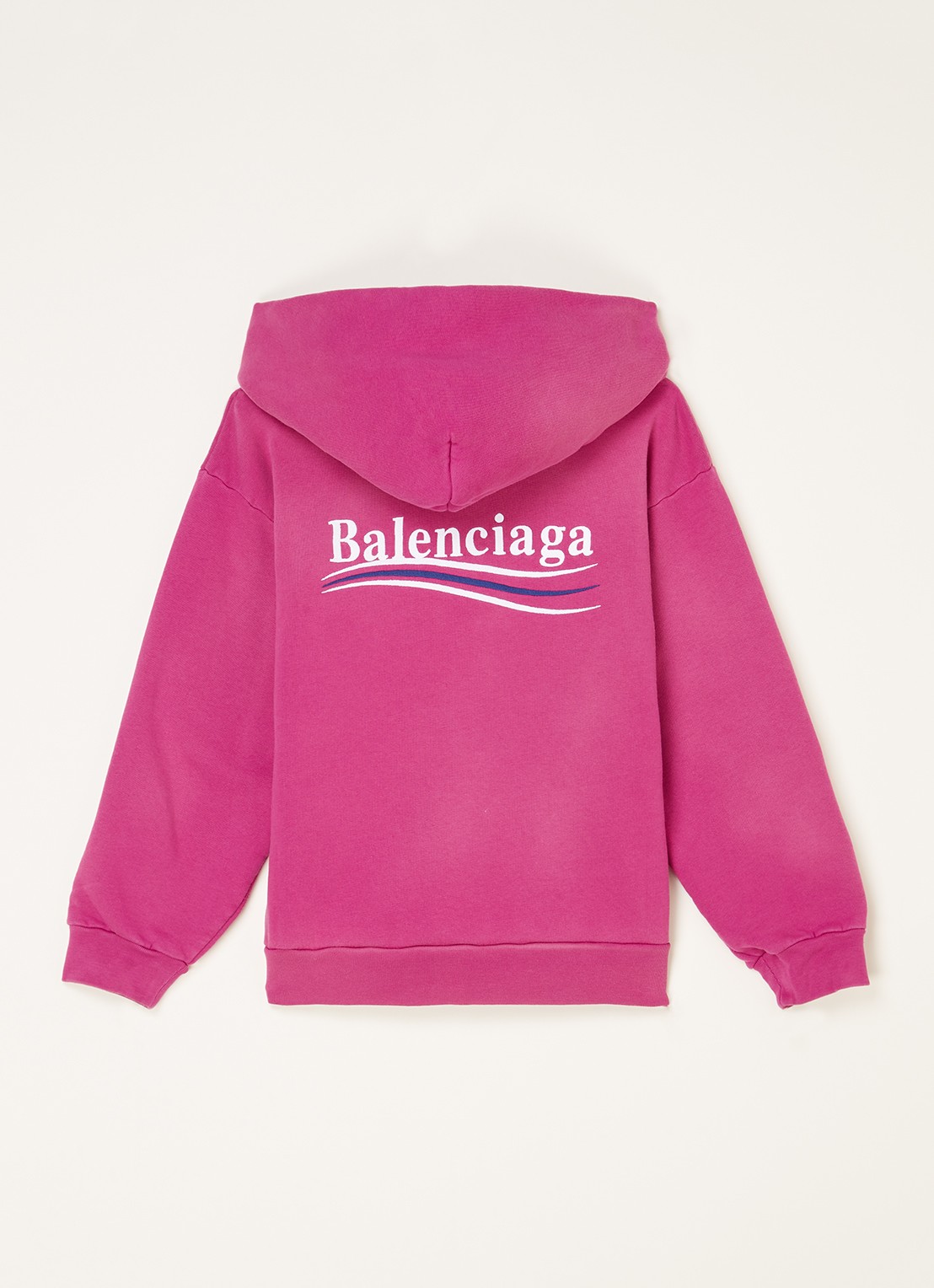 Balenciaga Hoodie met logo- en backprint - voorkant 3 fuchsia