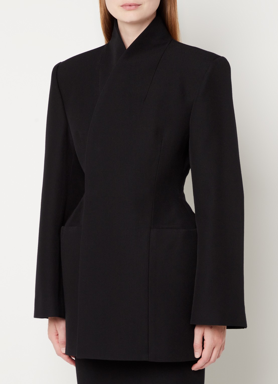 Balenciaga Hourglass blazer van wol - detail zwart