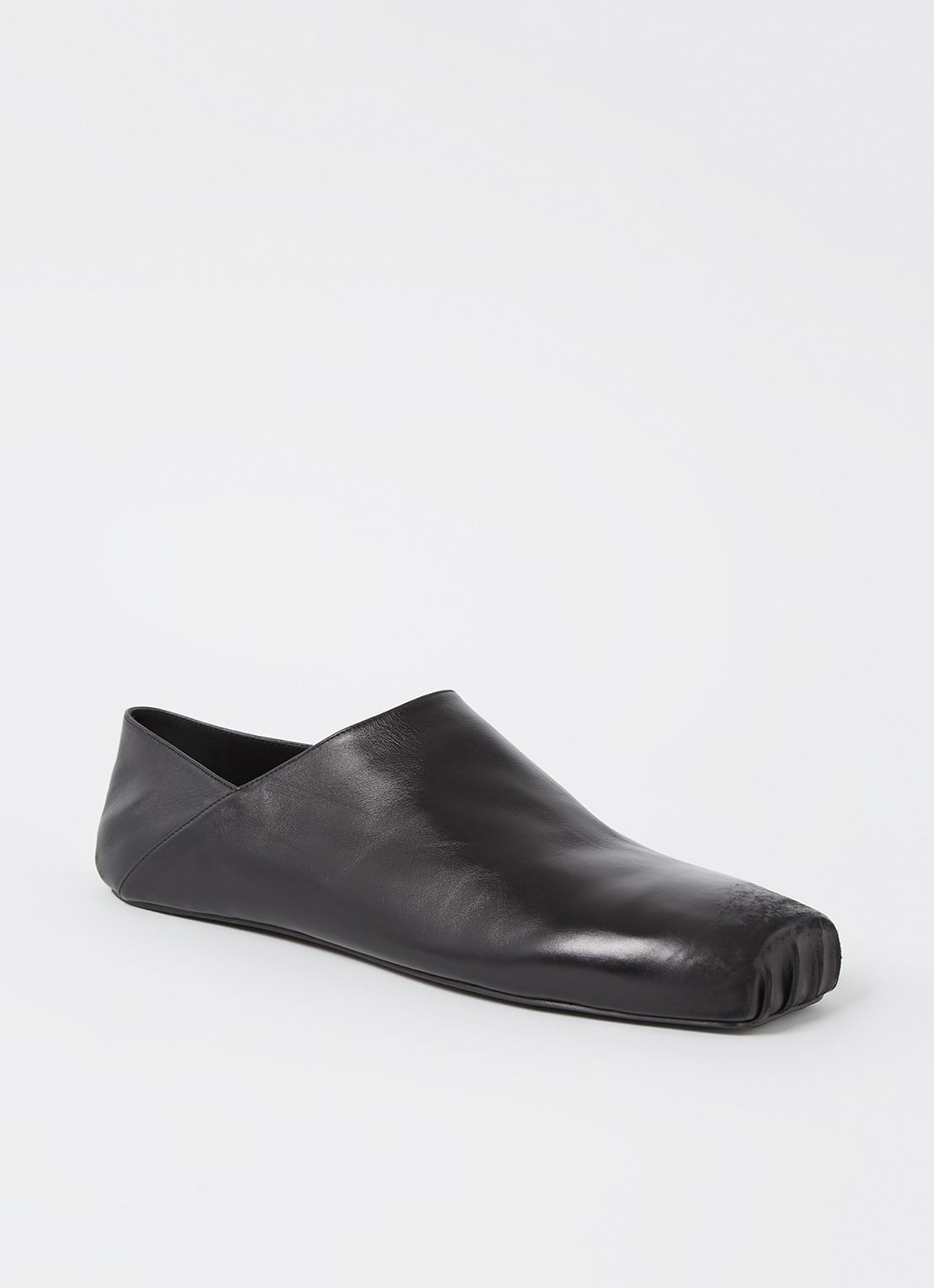 Balenciaga Kensington instapper van kalfsleer met destroyed afwerking - voorkant zwart