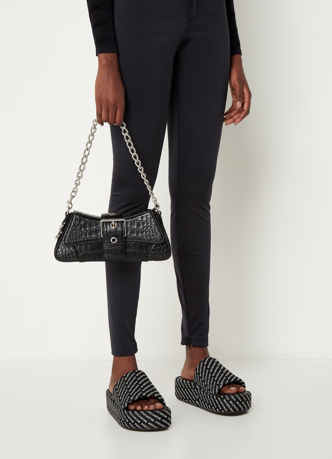 Balenciaga Lindsay schoudertas van kalfsleer - voorkant 6 zwart