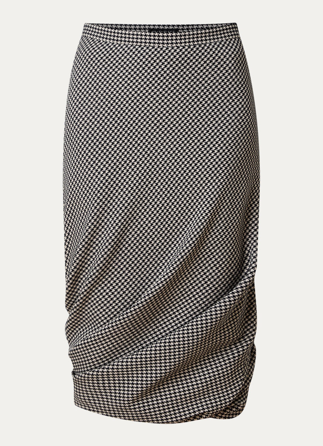 Balenciaga Midi rok van wol met pied-de-poule dessin - voorkant 2 zwart