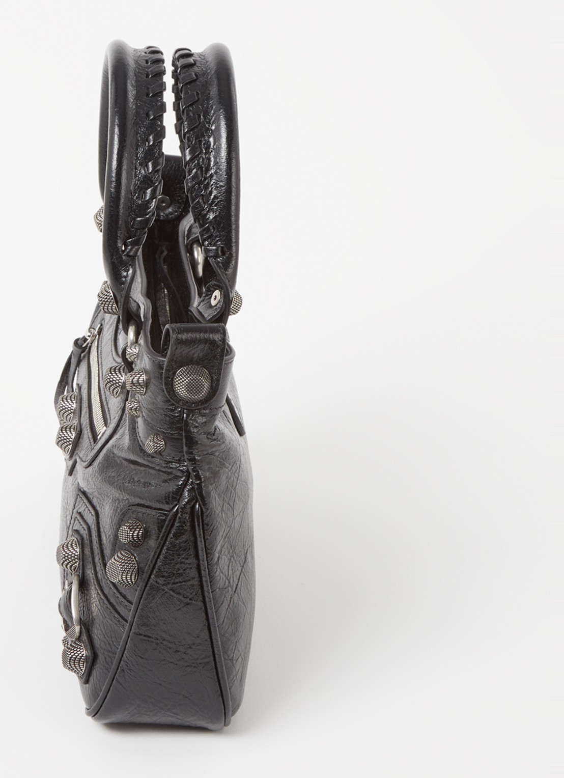 Balenciaga Neo Cagole M handtas van lamsleer met studs - detail 5 zwart